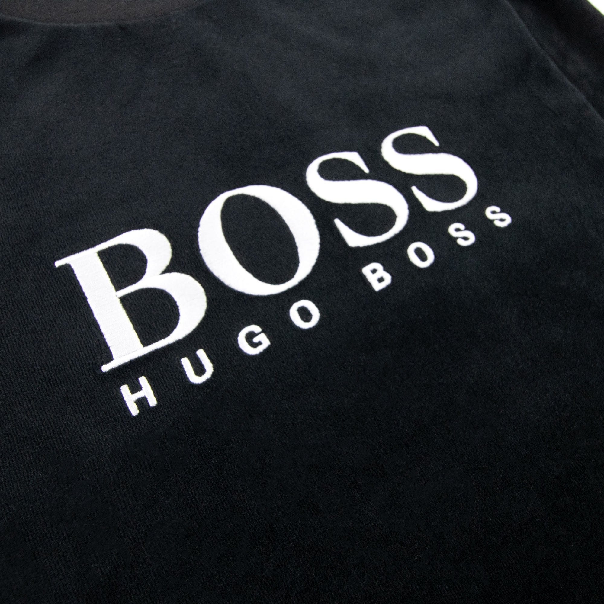 Hugo Boss Embroidered Logo Velour Loungewear Sweatshirt Black 001