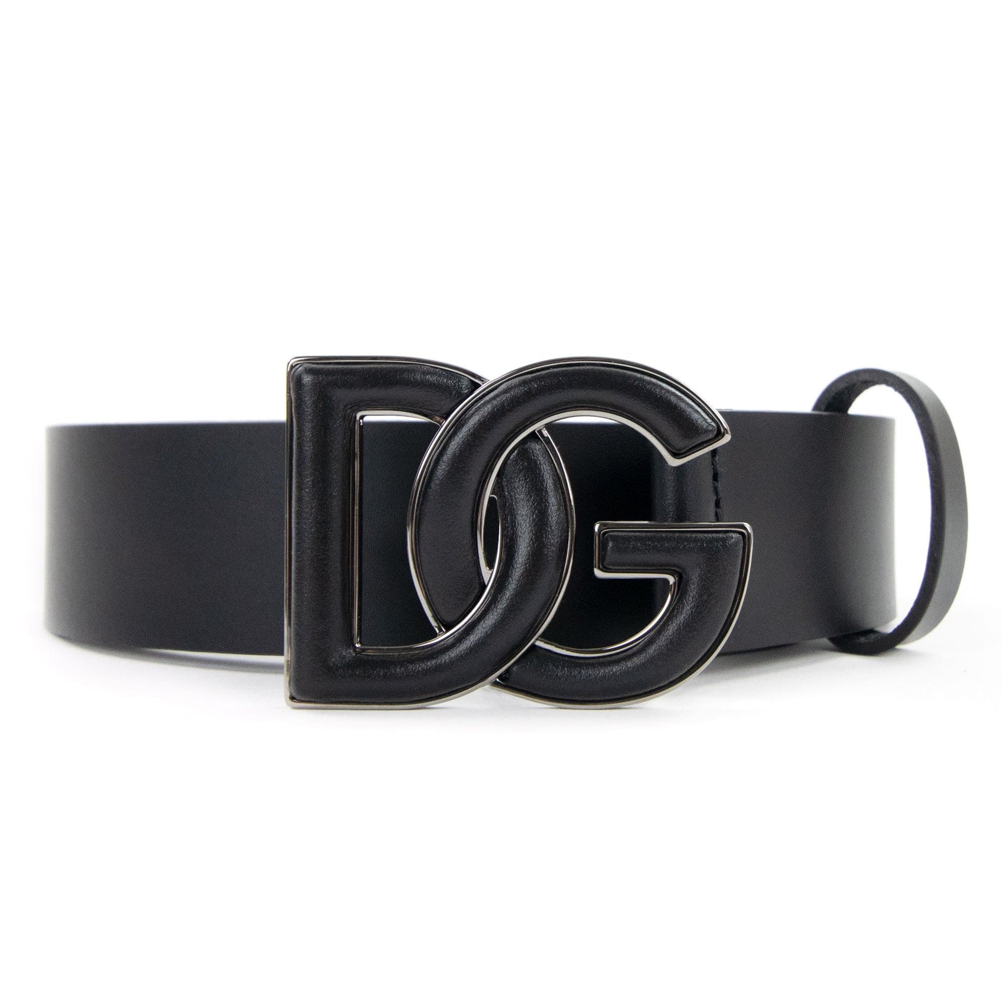 Dolce &amp; Gabbana Dg Logo Lux Leather Belt Black | ONU