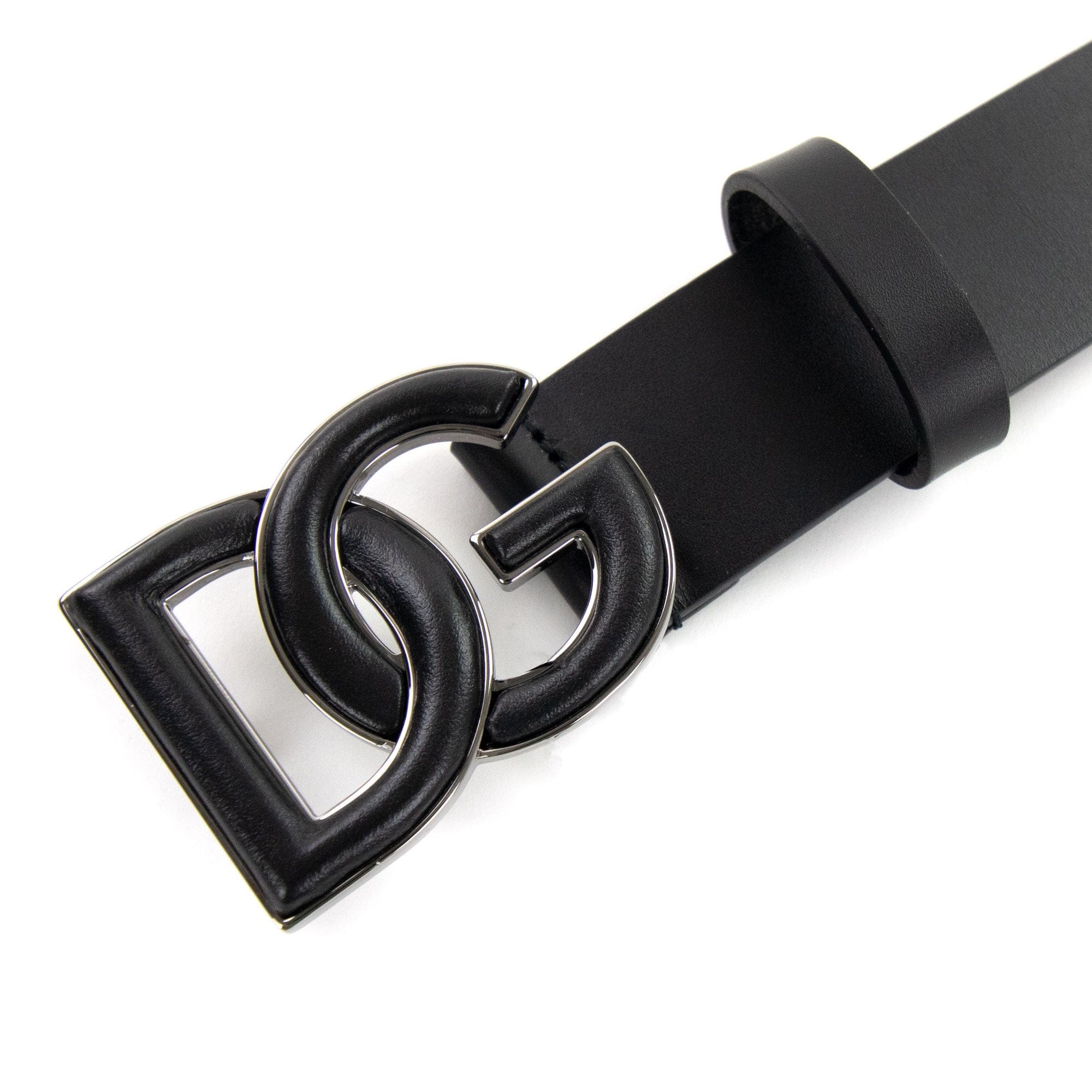 Dolce &amp; Gabbana Dg Logo Lux Leather Belt Black | ONU