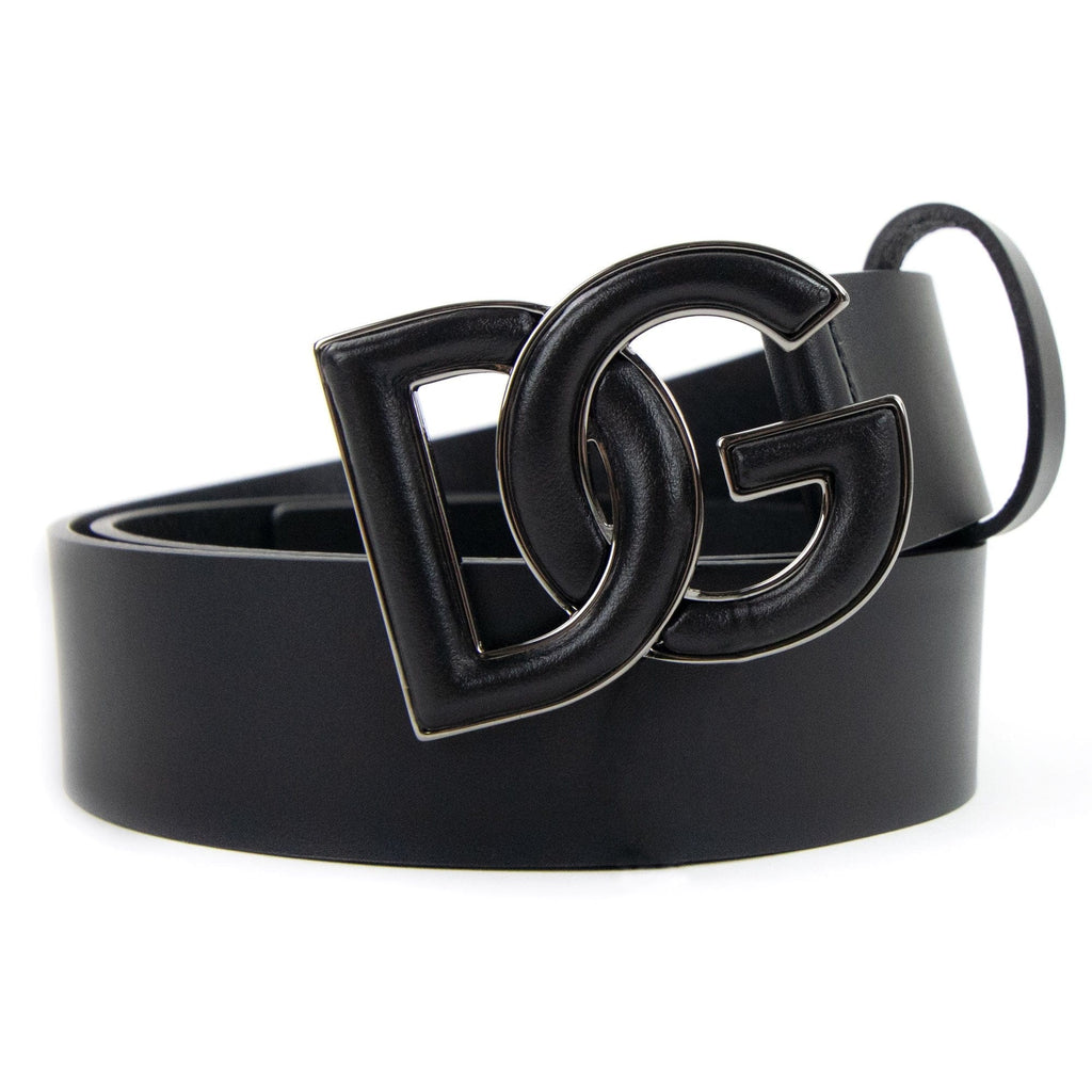 Dolce &amp; Gabbana Dg Logo Lux Leather Belt Black | ONU