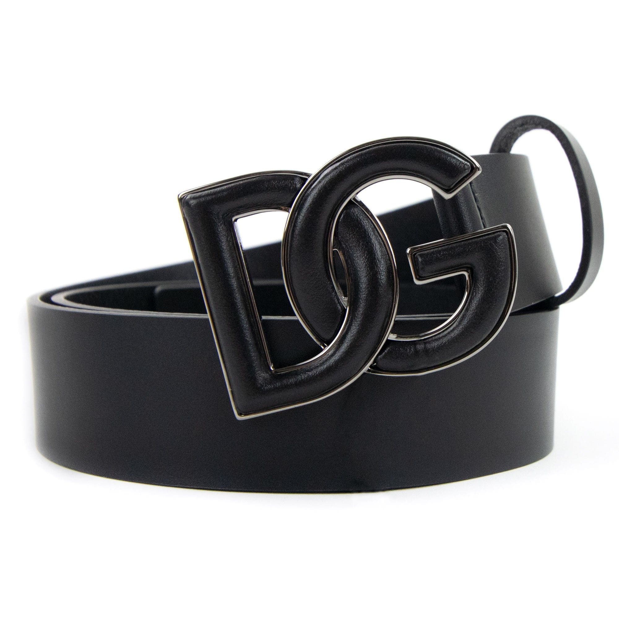Dolce &amp; Gabbana Dg Logo Lux Leather Belt Black | ONU