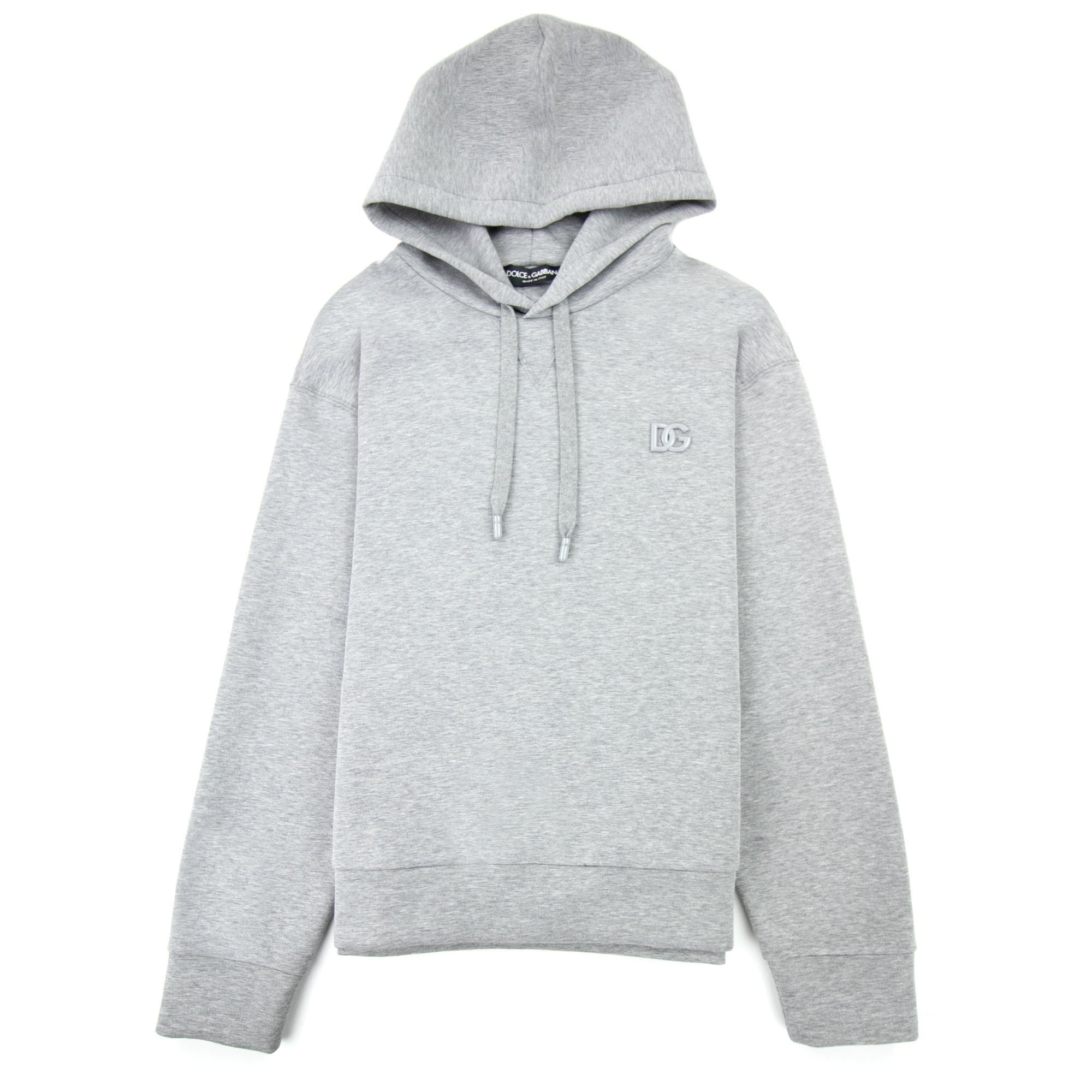 Dolce &amp; Gabbana Dg Metal Logo Hoodied Sweatshirt Grey