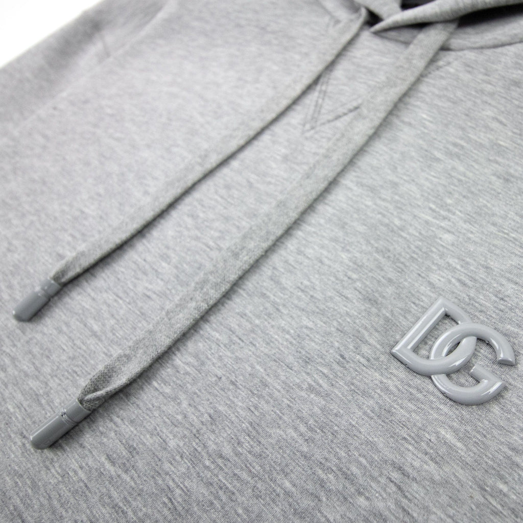 Dolce &amp; Gabbana Dg Metal Logo Hoodied Sweatshirt Grey