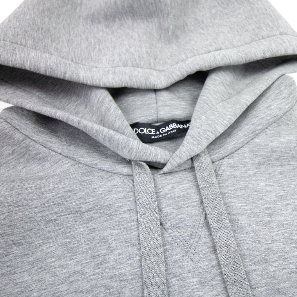 Dolce &amp; Gabbana Dg Metal Logo Hoodied Sweatshirt Grey
