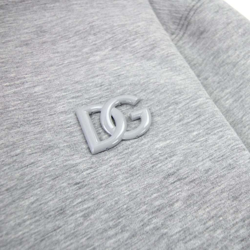 Dolce &amp; Gabbana Dg Metal Logo Hoodied Sweatshirt Grey