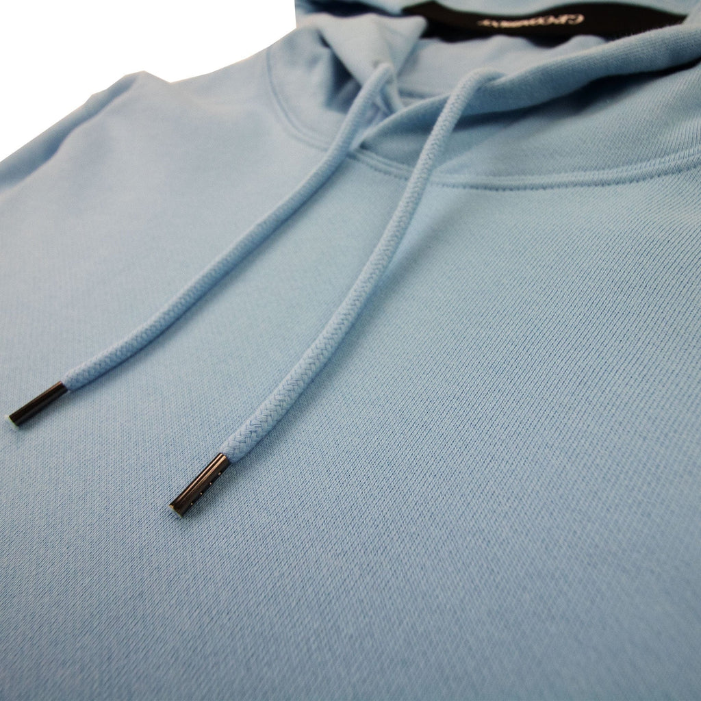 Cp Company Diagonal Raised Fleece Garment Dyed Lens Hoodie Sky Blue 832