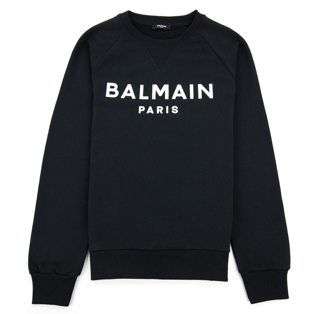 Balmain Balmain Foil Logo Sweatshirt Black/white