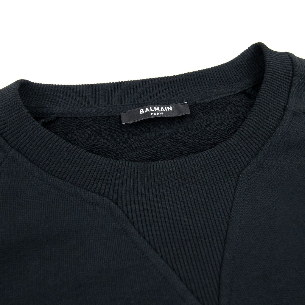 Balmain Balmain Foil Logo Sweatshirt Black/white