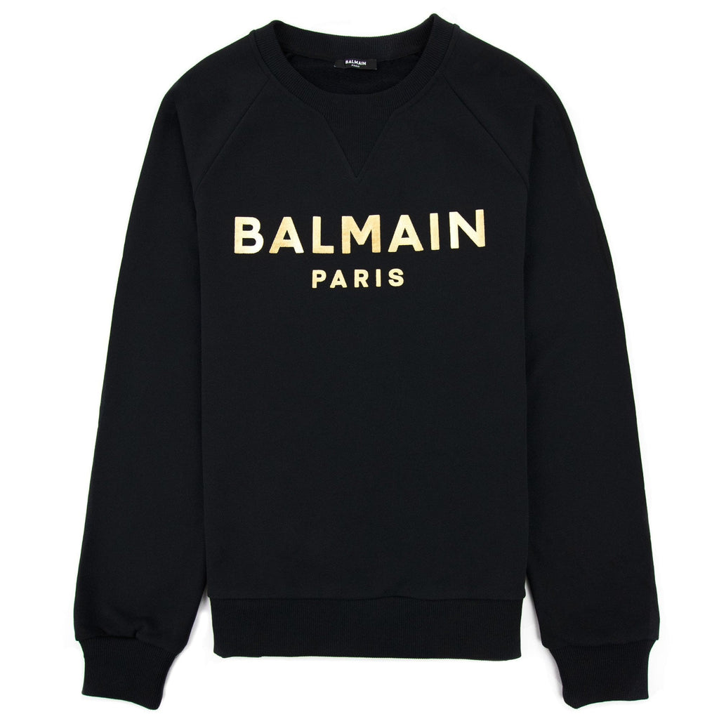 Balmain Balmain Foil Logo Sweatshirt Black/gold