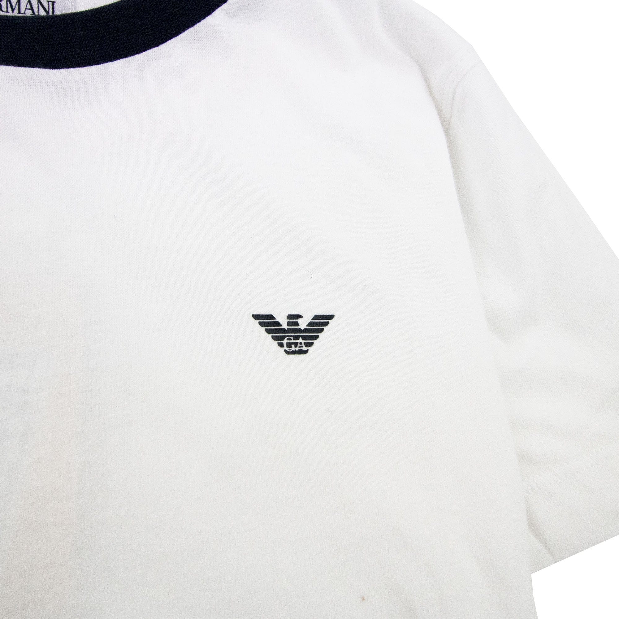 Armani Junior Logo Crewneck T Shirt White