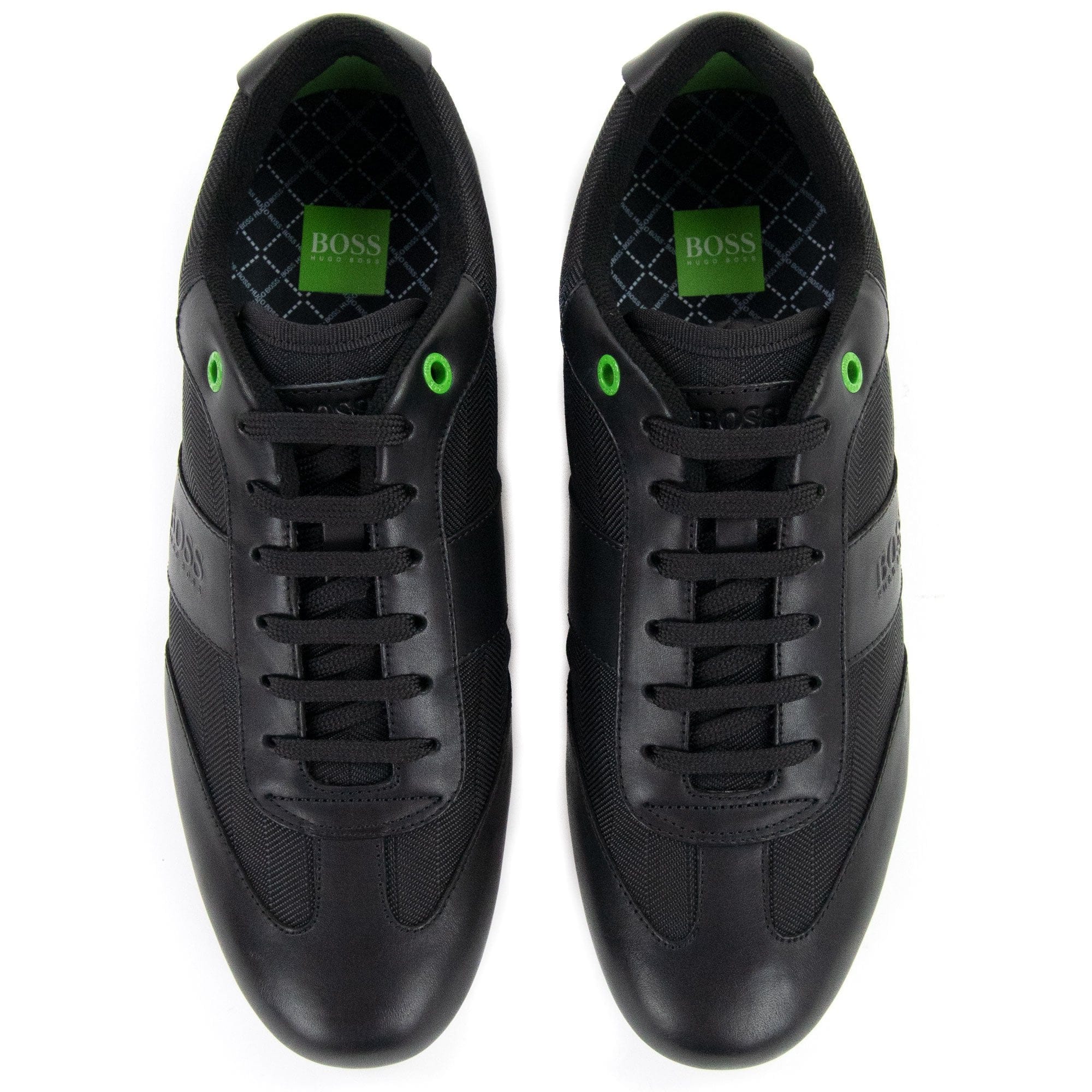 Hugo Boss Lighter Low Leather Mesh Trainers Black