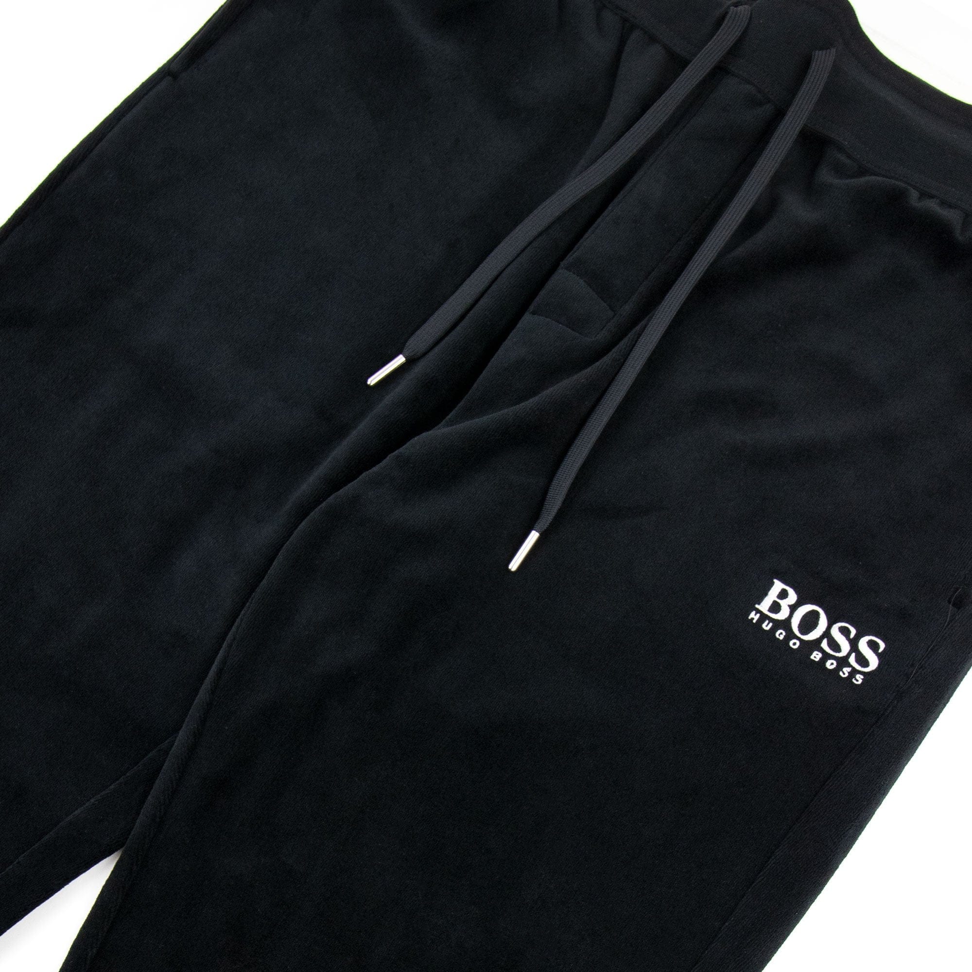 Hugo Boss Embroidered Logo Velour Pants Black 001