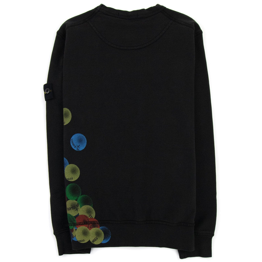 Stone Island Junior 62040 Bubble Gum Print Sweatshirt Black V0029
