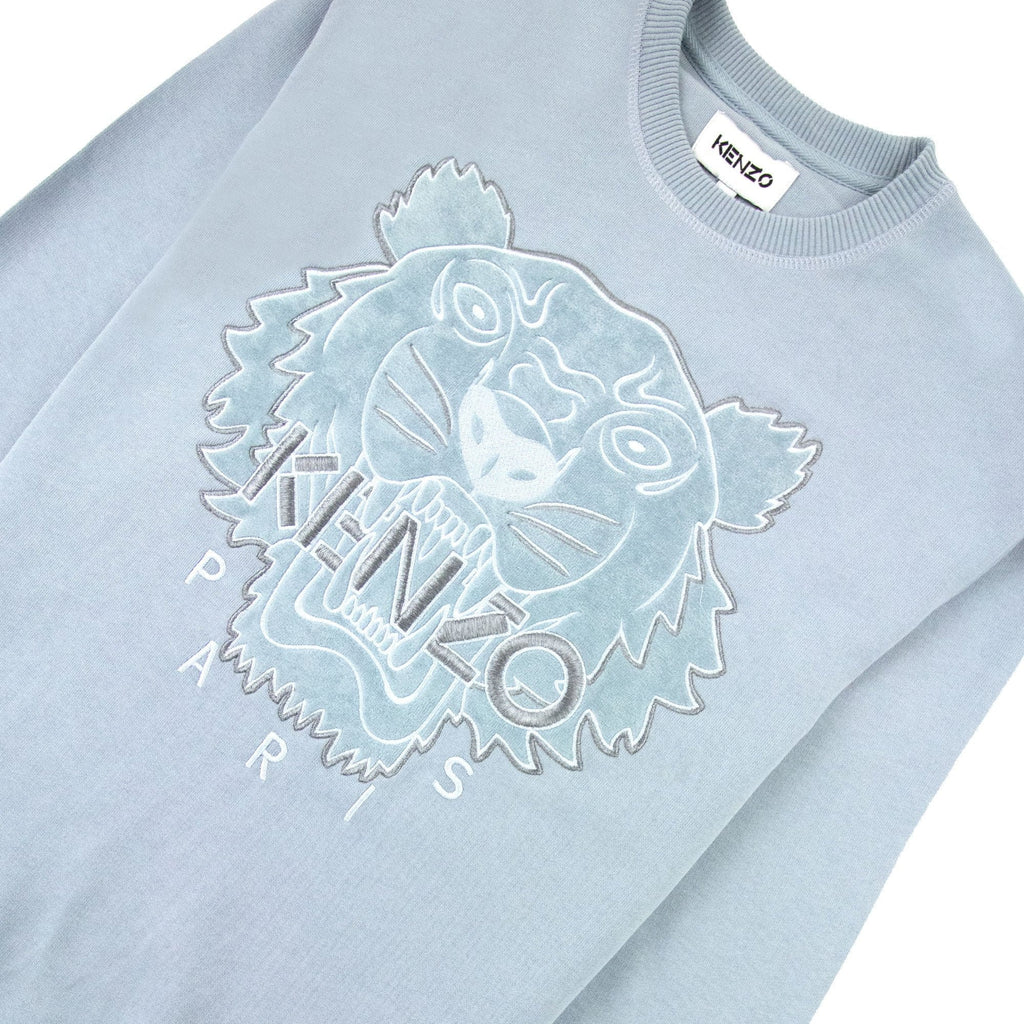 Kenzo Velvet Tiger Sweatshirt Baby Blue