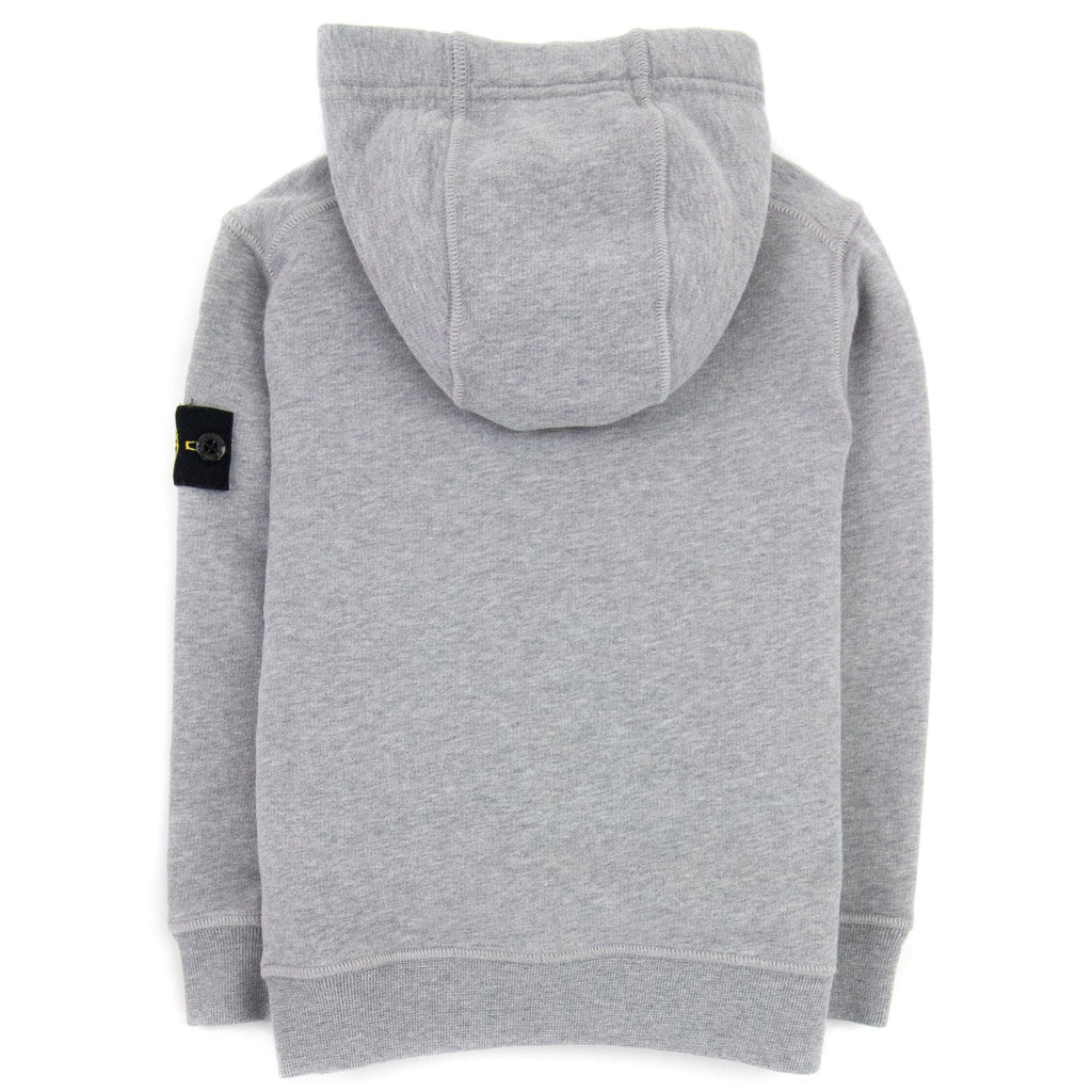 Stone Island Junior Arm Badge Hooded Sweatshirt Grey V0064