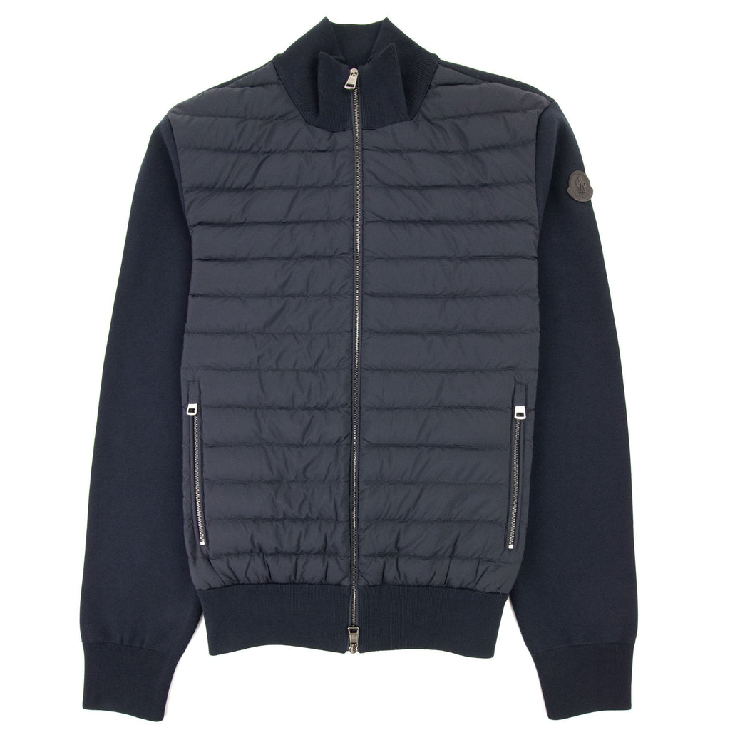 Moncler Padded Cotton Cardigan Navy