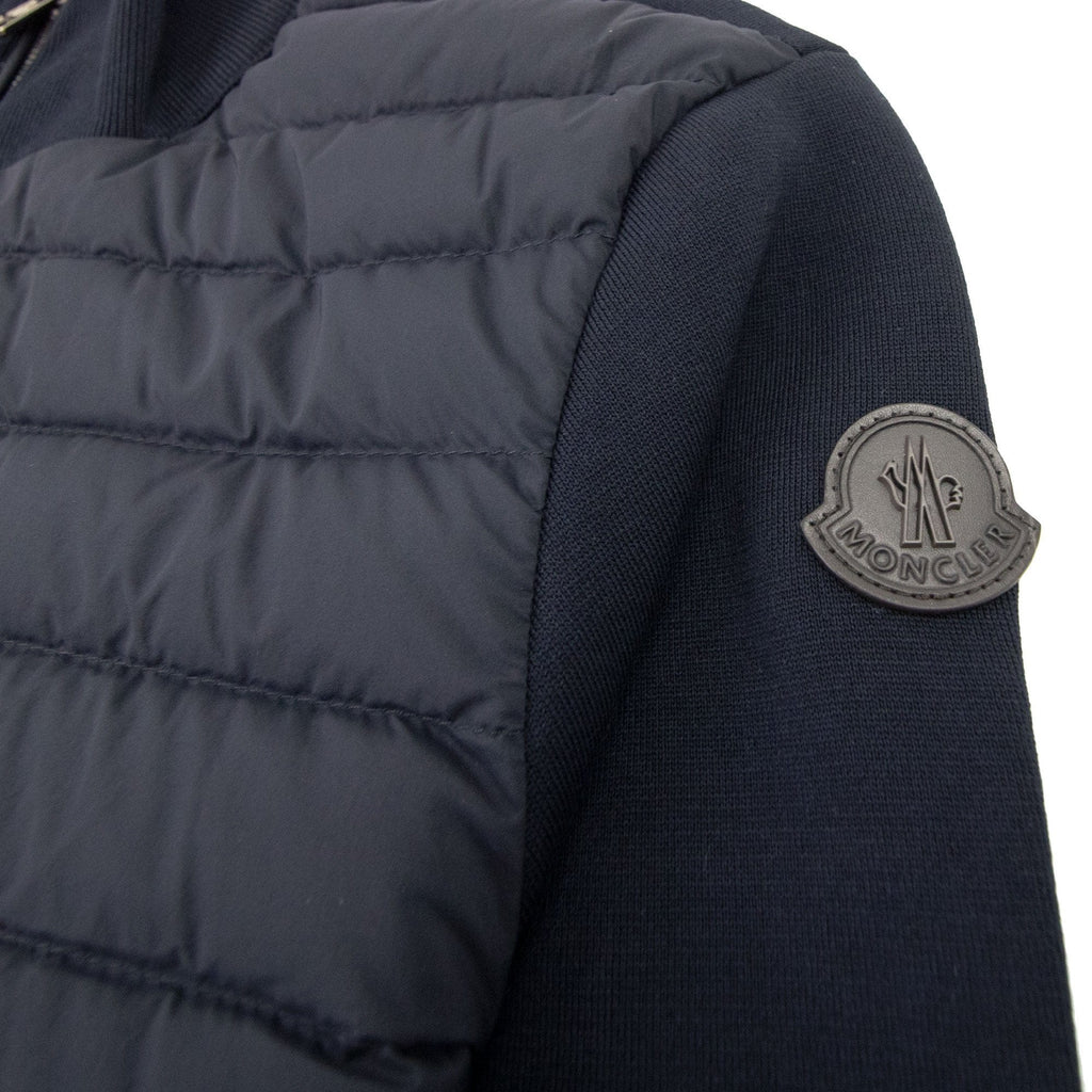 Moncler Padded Cotton Cardigan Navy