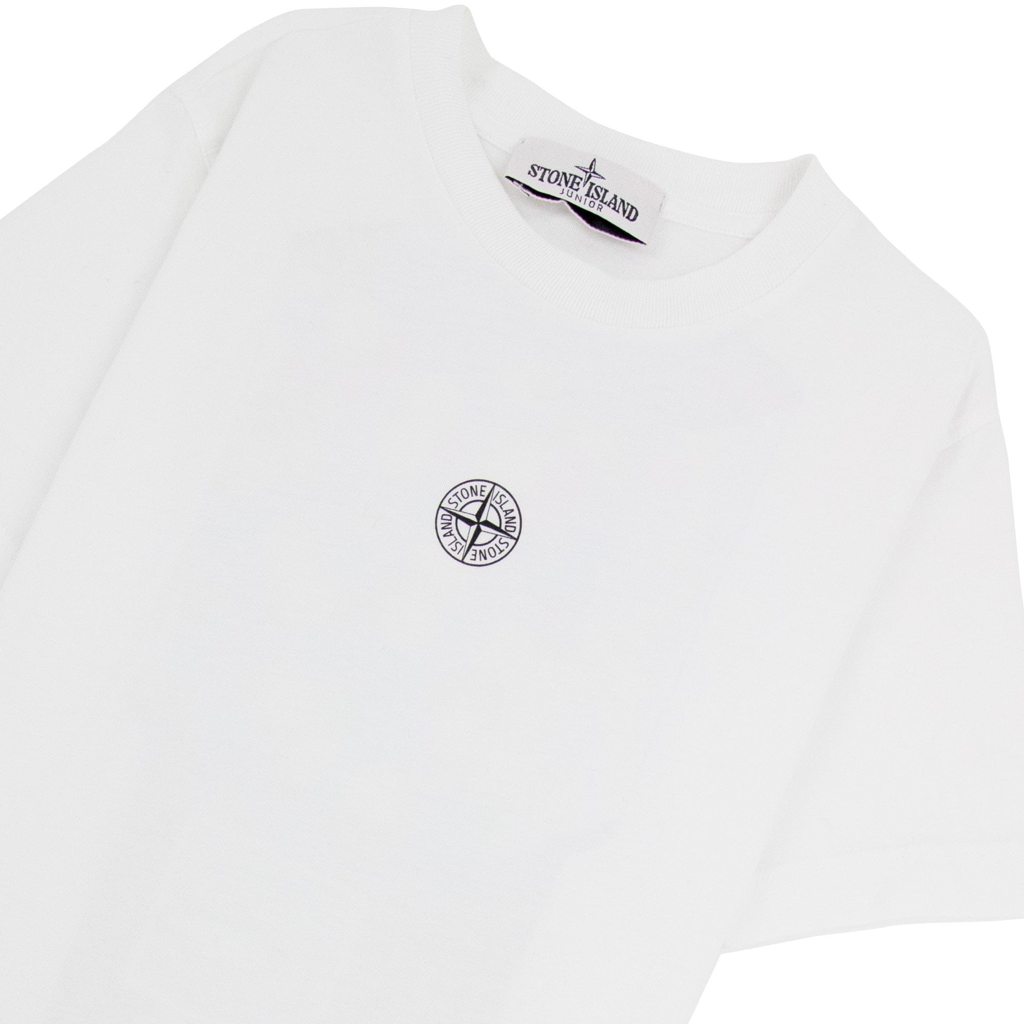 Stone Island Junior Logo Print T Shirt White V0001