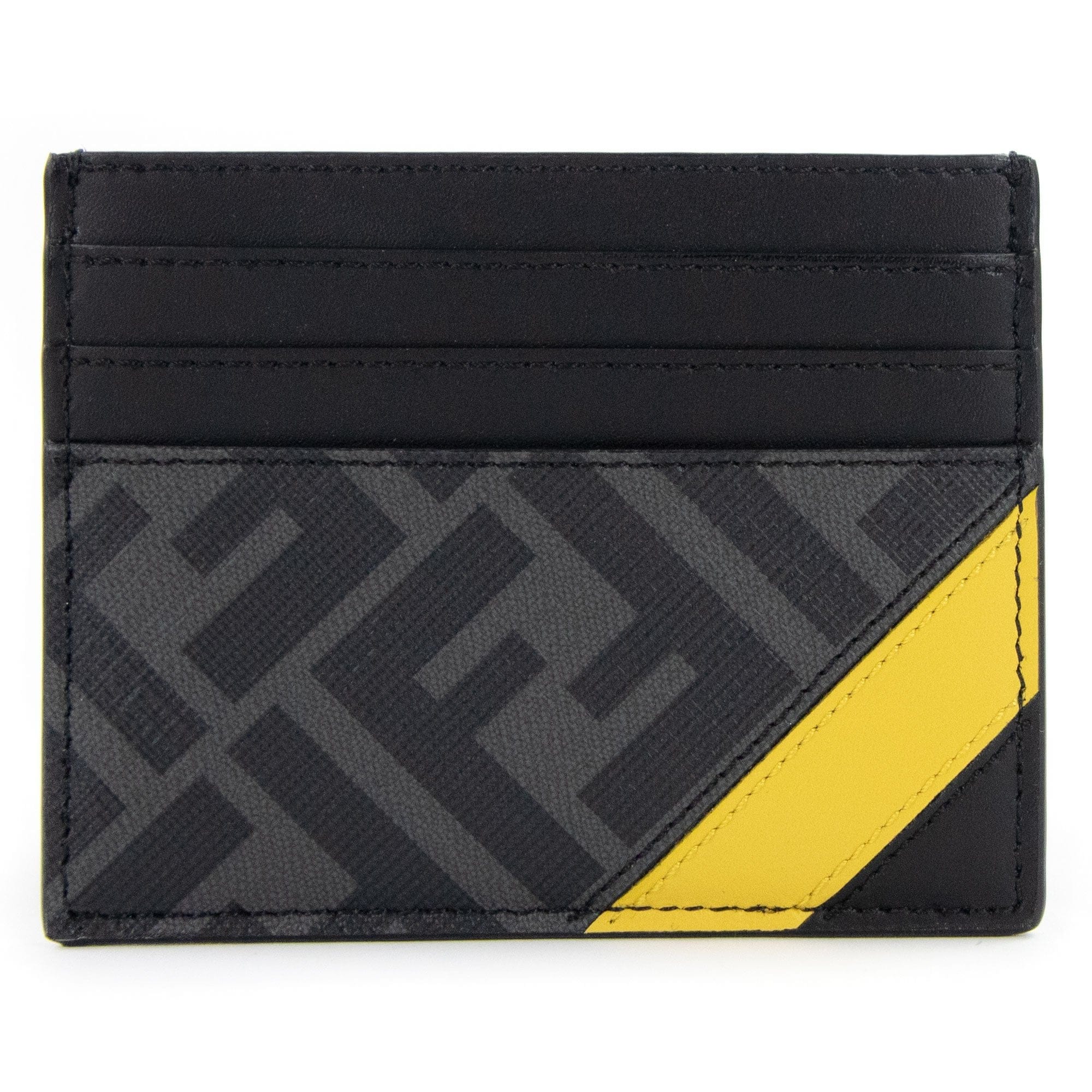 Fendi Ff Grey Card Holder Black/Grey