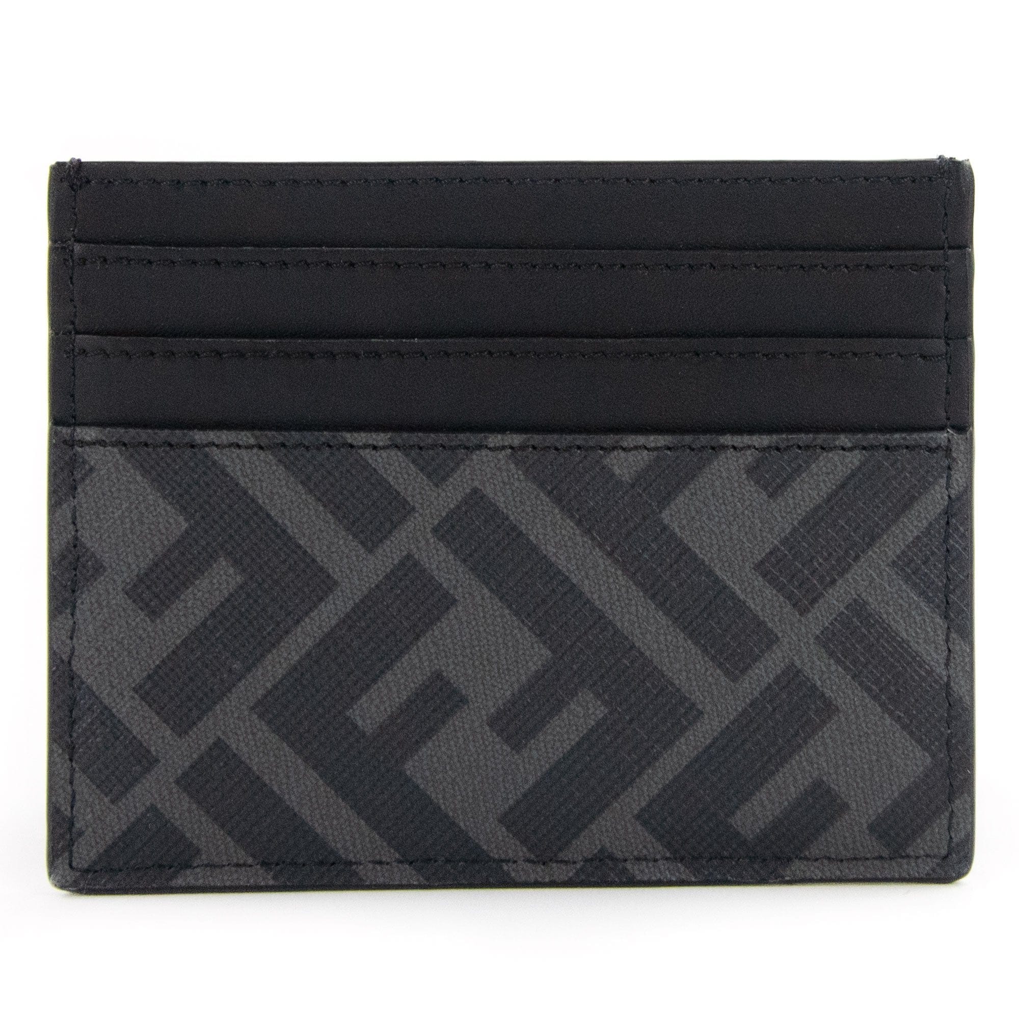 Fendi Ff Grey Card Holder Black/Grey