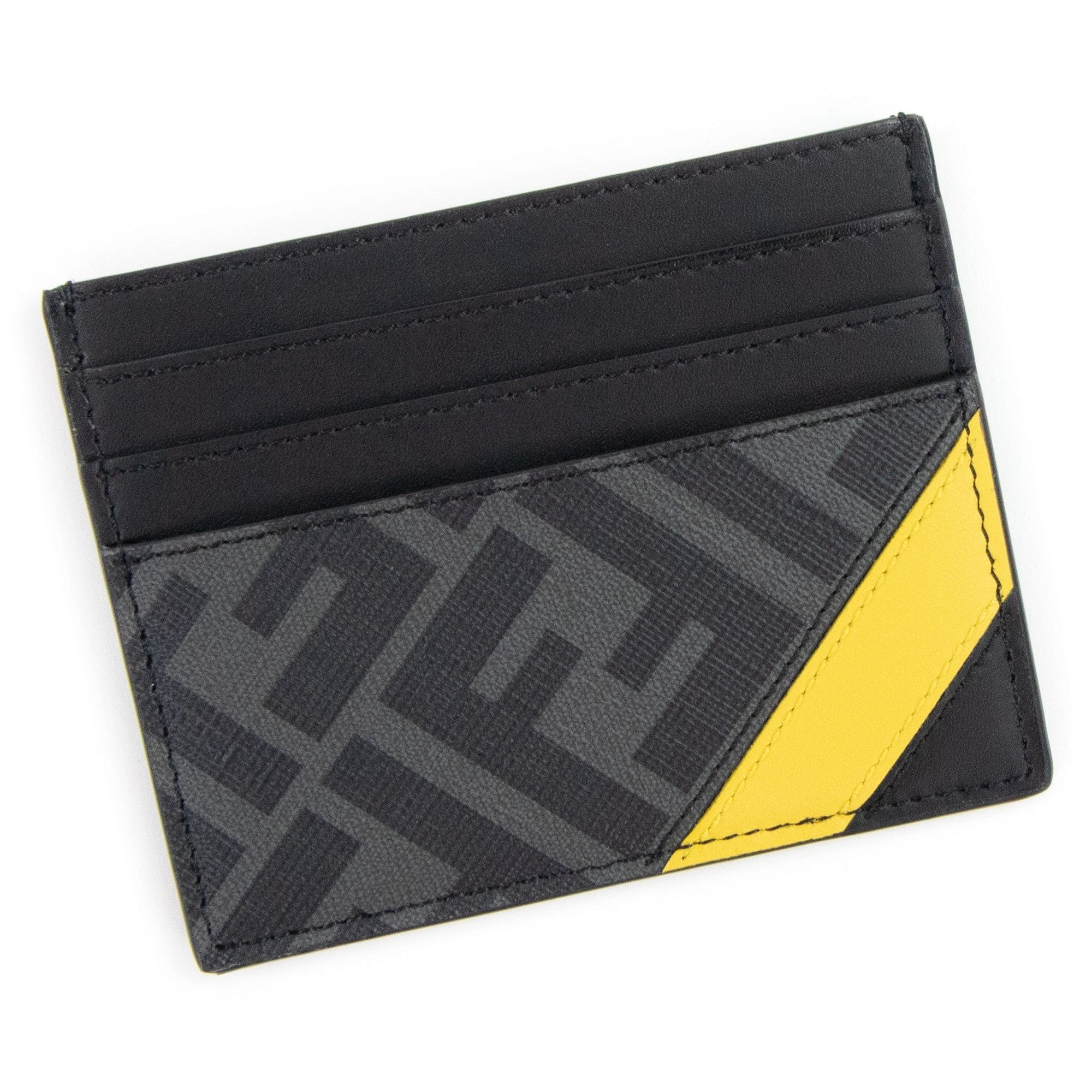 Fendi Ff Grey Card Holder Black/Grey
