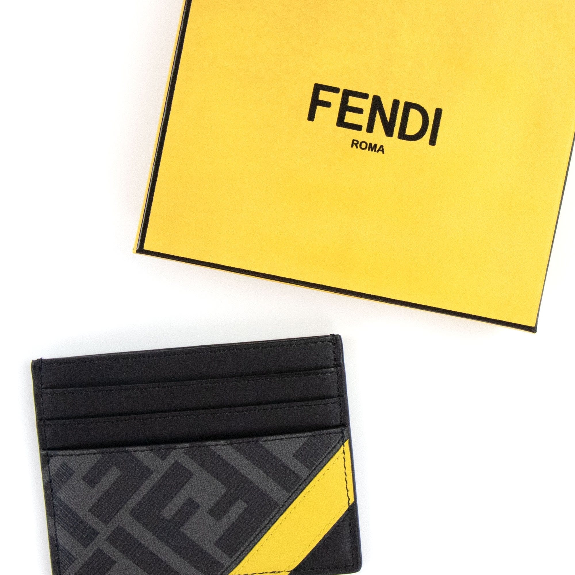 Fendi Ff Grey Card Holder Black/Grey