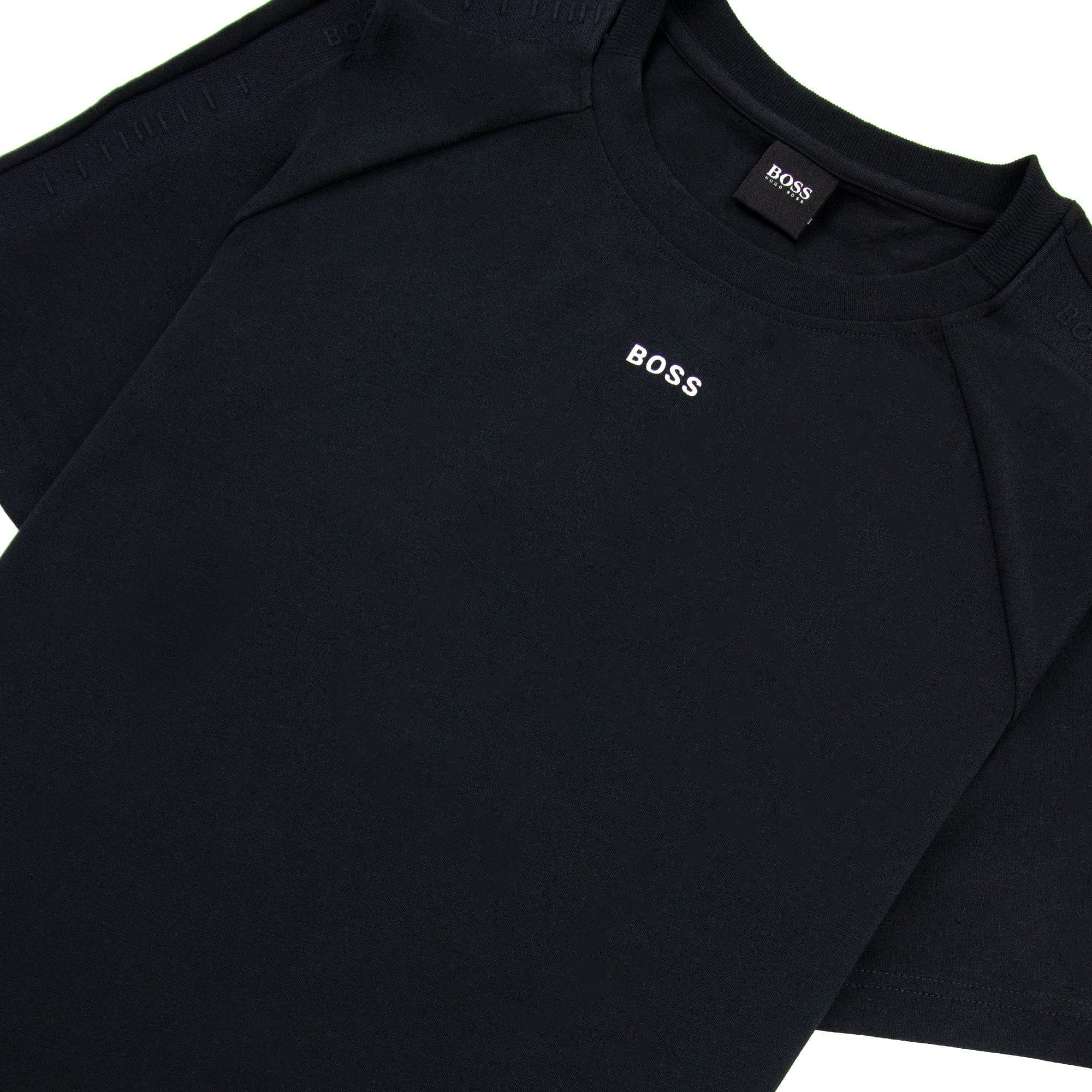 Hugo Boss Tee Tape Logo T Shirt Black 001