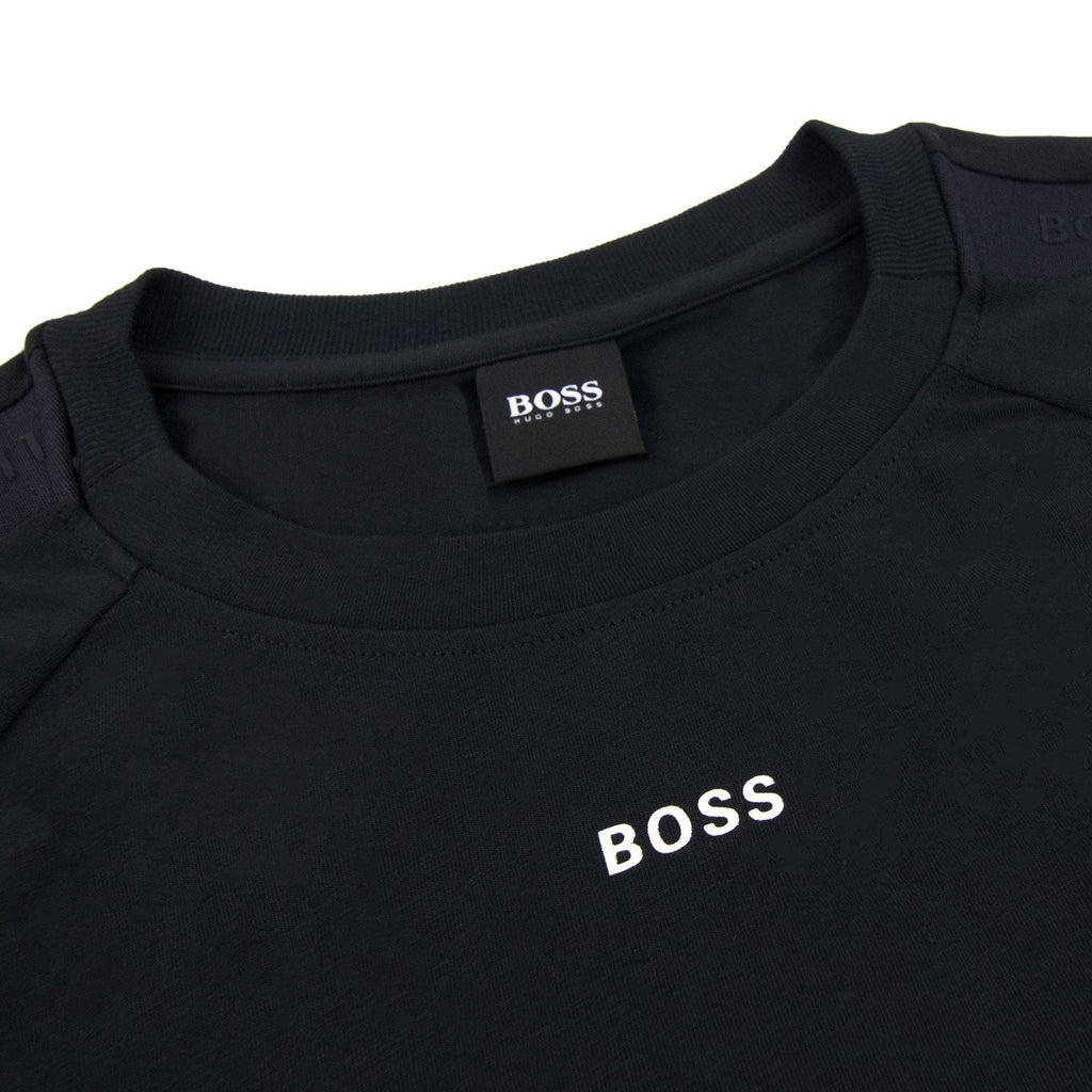Hugo Boss Tee Tape Logo T Shirt Black 001