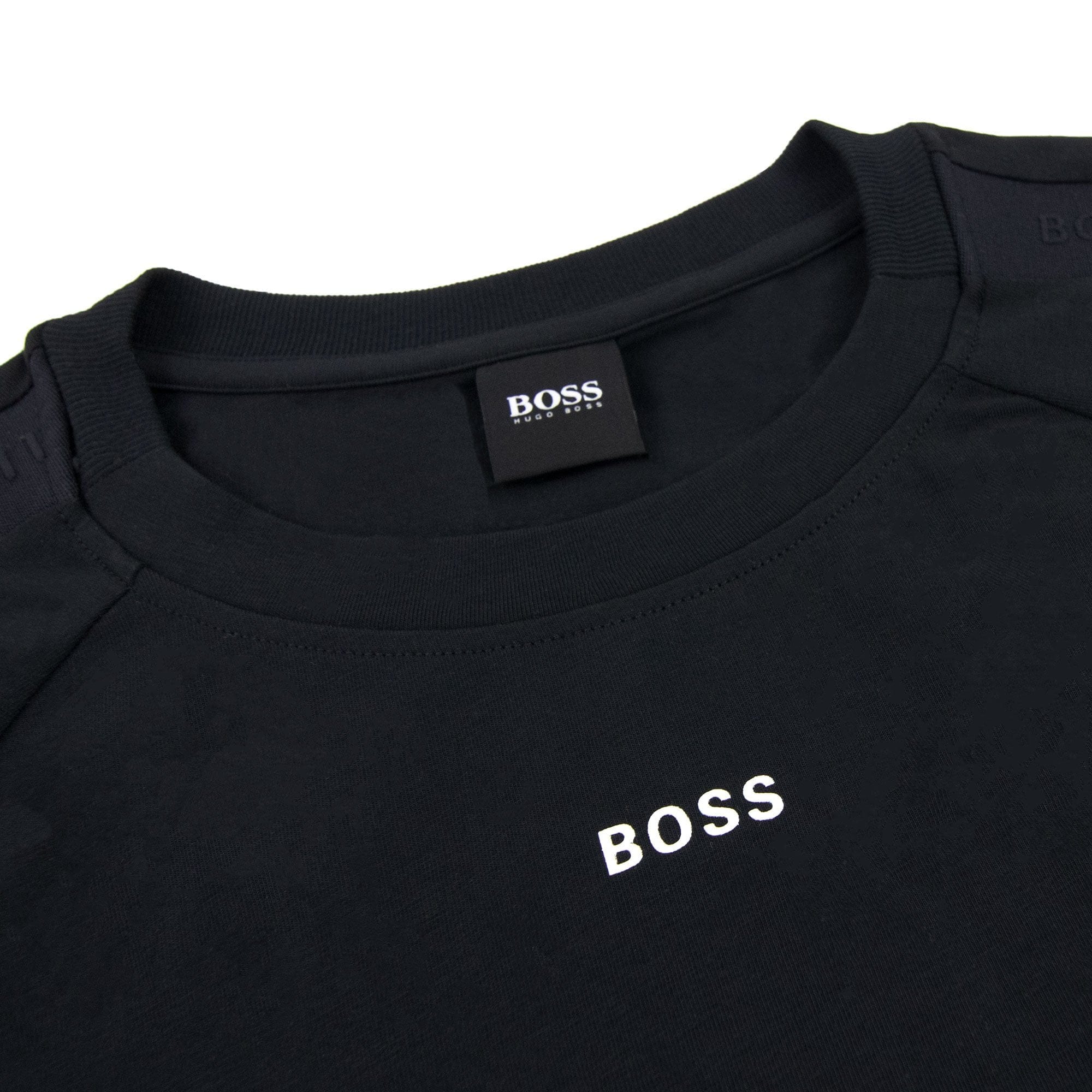 Hugo Boss Tee Tape Logo T Shirt Black 001