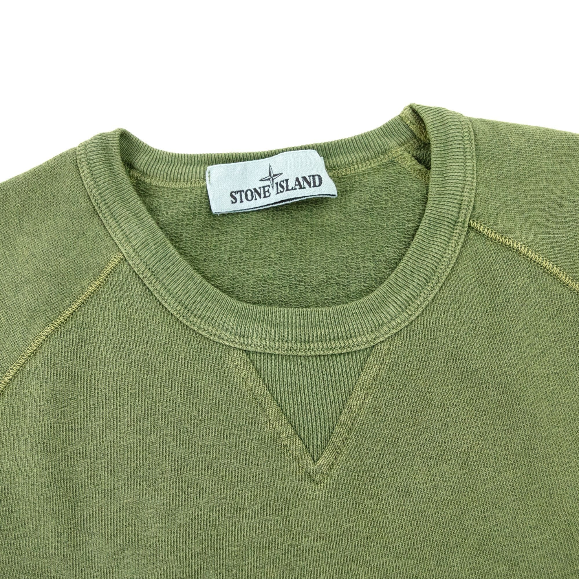 Stone Island 66360 Malfile Fleece Garment Dayed Sweatshirt Olive V0158