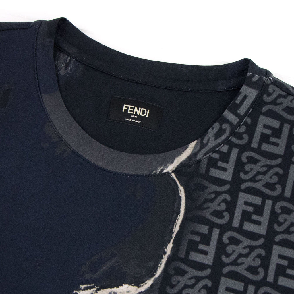 Fendi Fendi Earth Pattern T-shirt Black