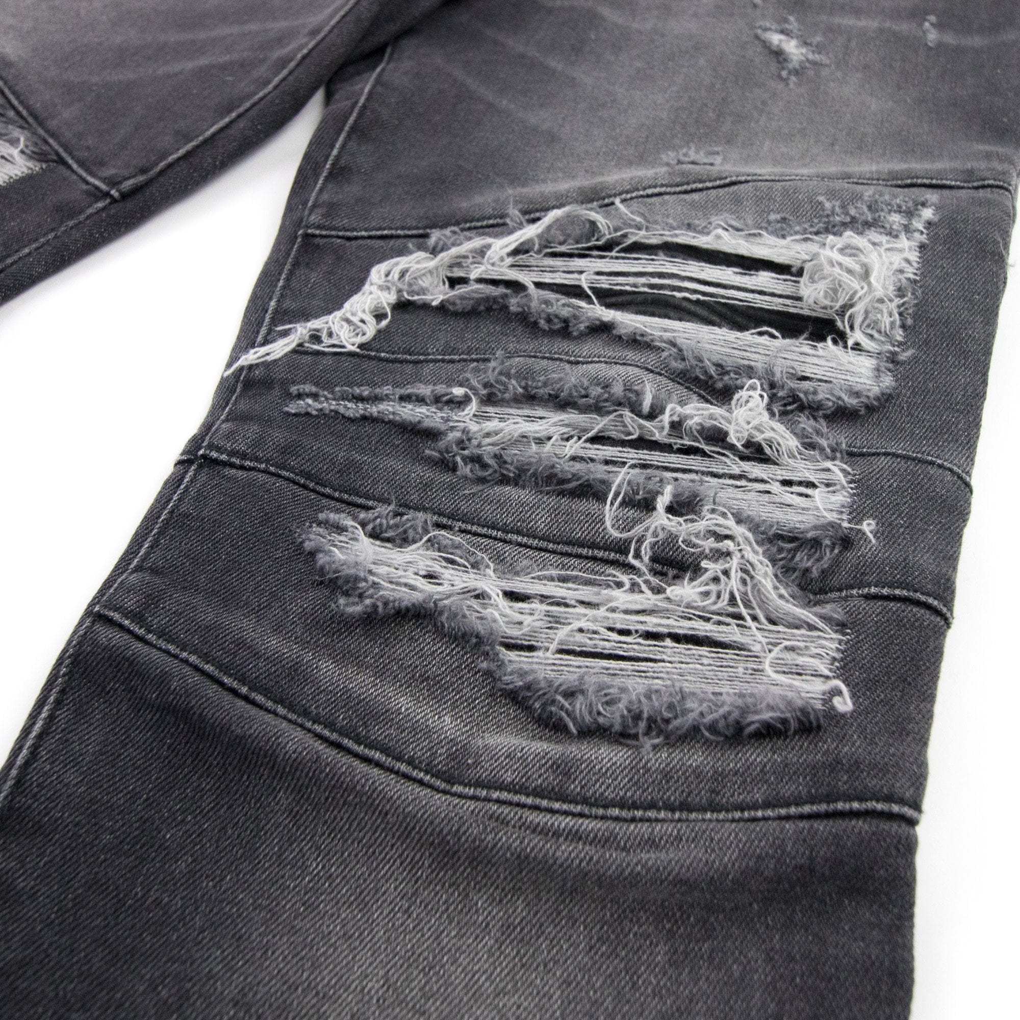 Balmain Slim Cut Ripped Black Faded Cotton Jeans Black