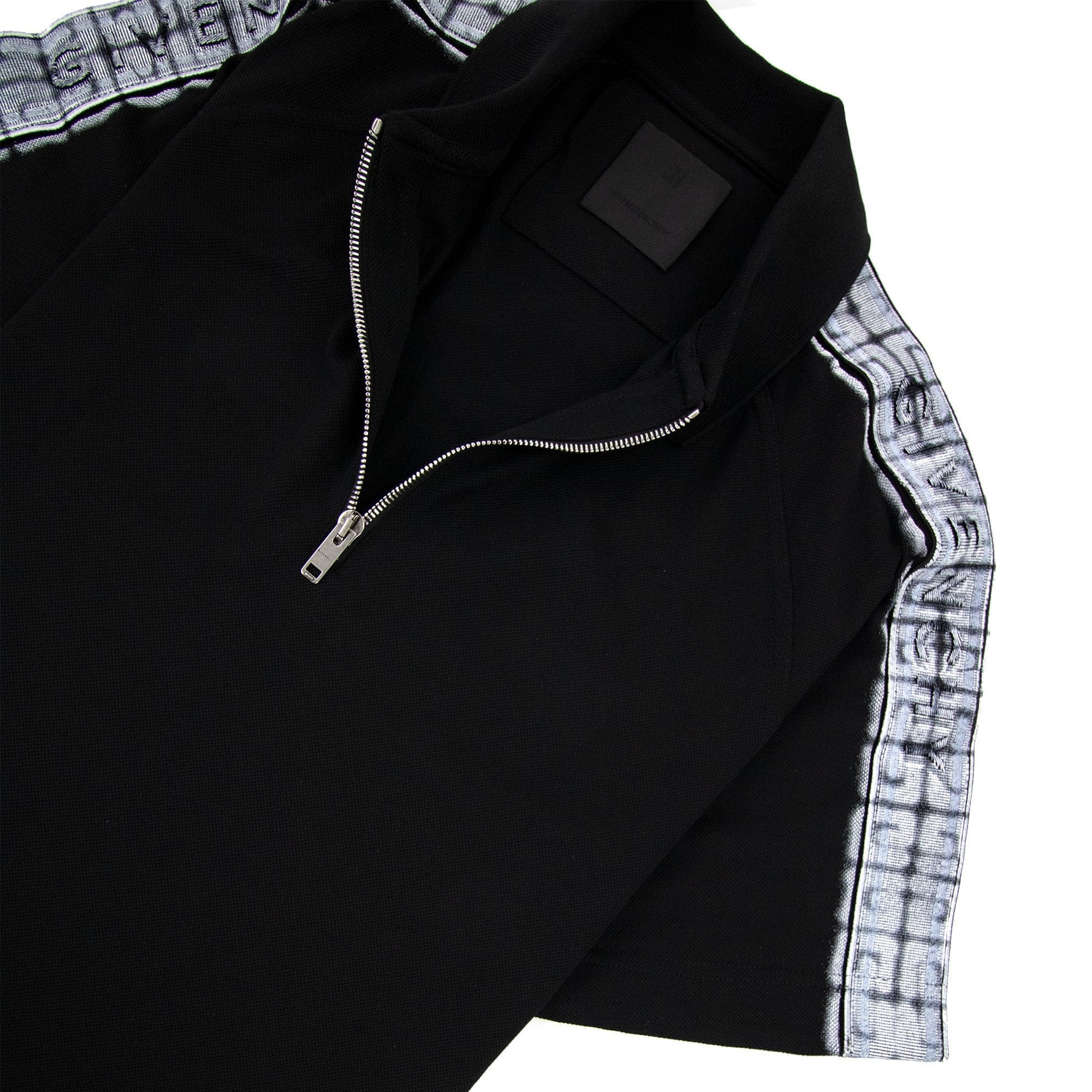 Givenchy 4g Webbing Zipped Polo Black 001