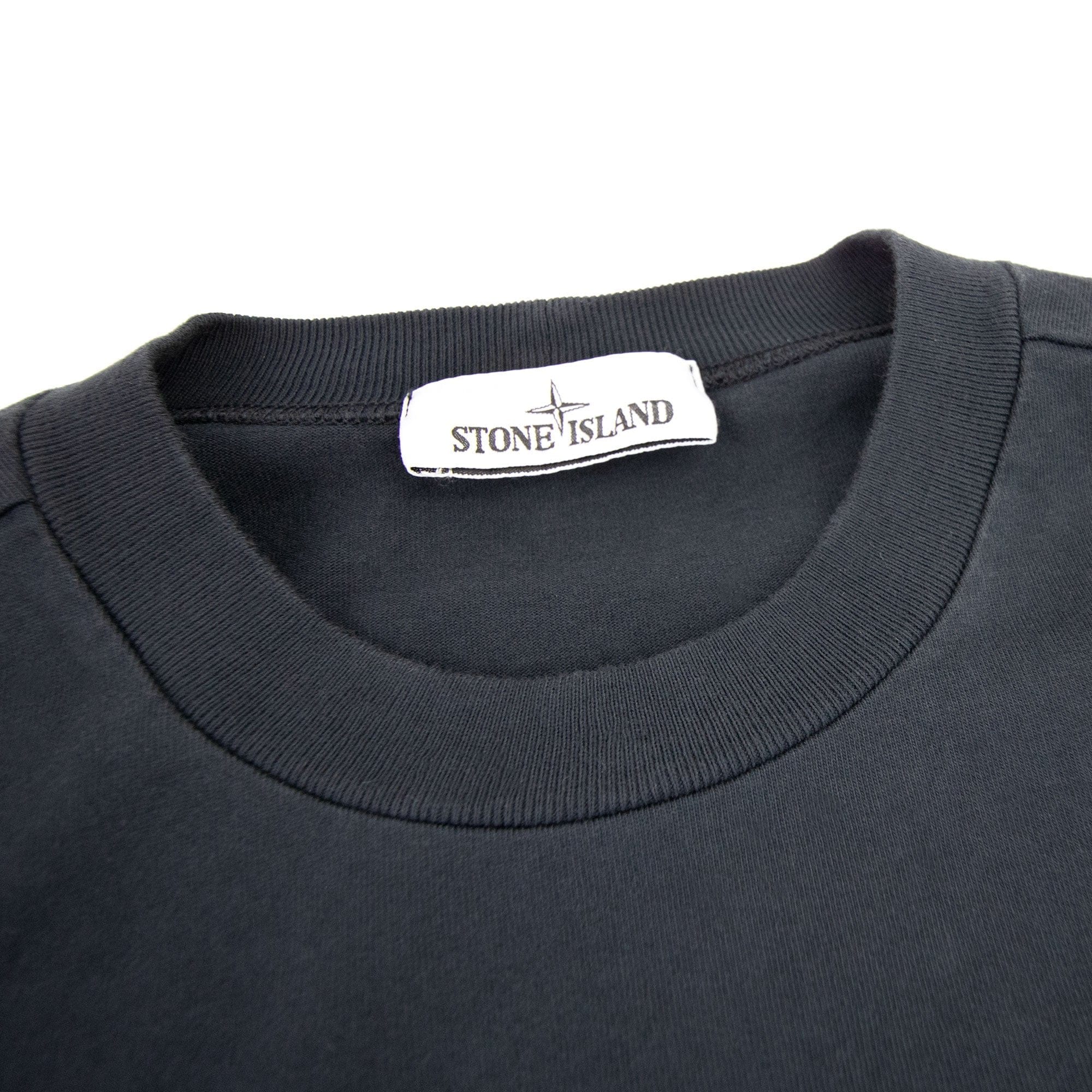 Stone Island Stone Island Garment Dyed Heavy Cotton Sweater Navy Blue V0020