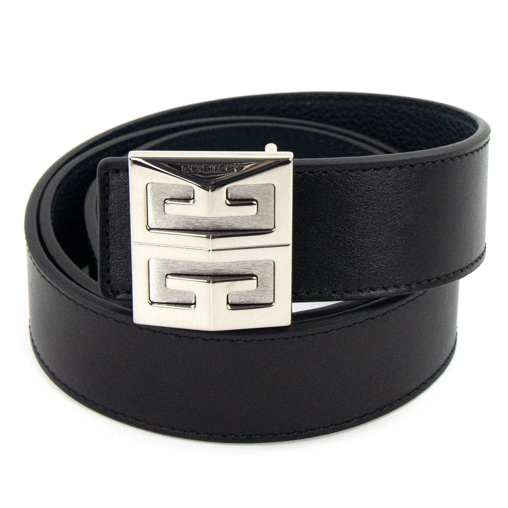 Givenchy 4g Reversible Grained Leather Belt Black/Dark Blue 088