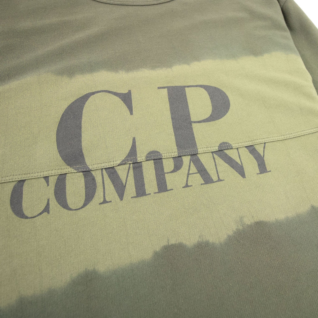 Cp Company Light Fleece Tie-dye Logo Sweatshirt Khaki