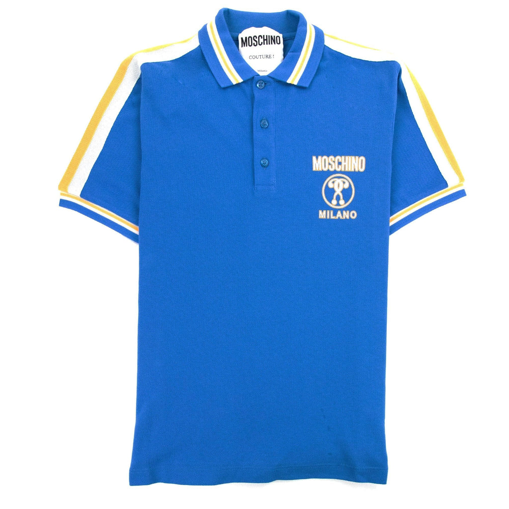 Moschino Couture Double Question Mark S/s Polo Blue