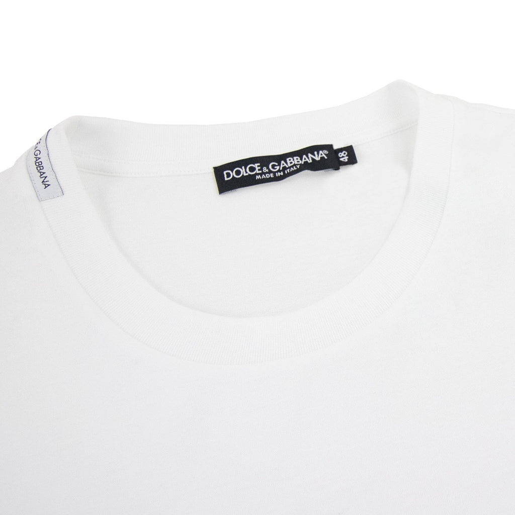 Dolce &amp; Gabbana Cotton T-shirt With Metal Dg Logo White