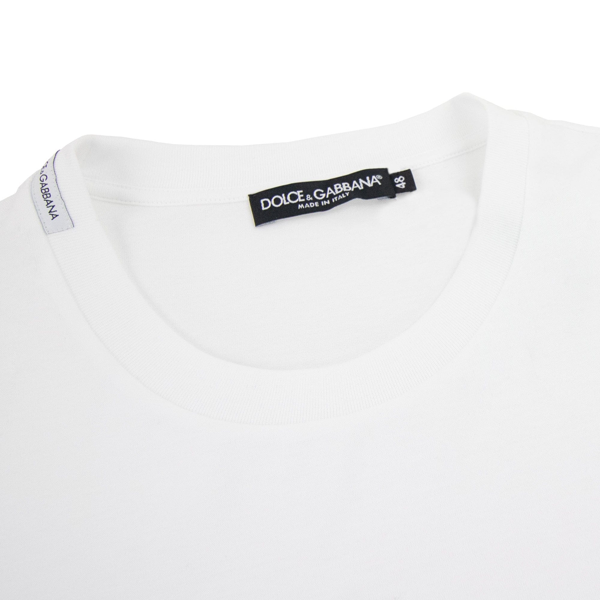 Dolce &amp; Gabbana Cotton T-shirt With Metal Dg Logo White