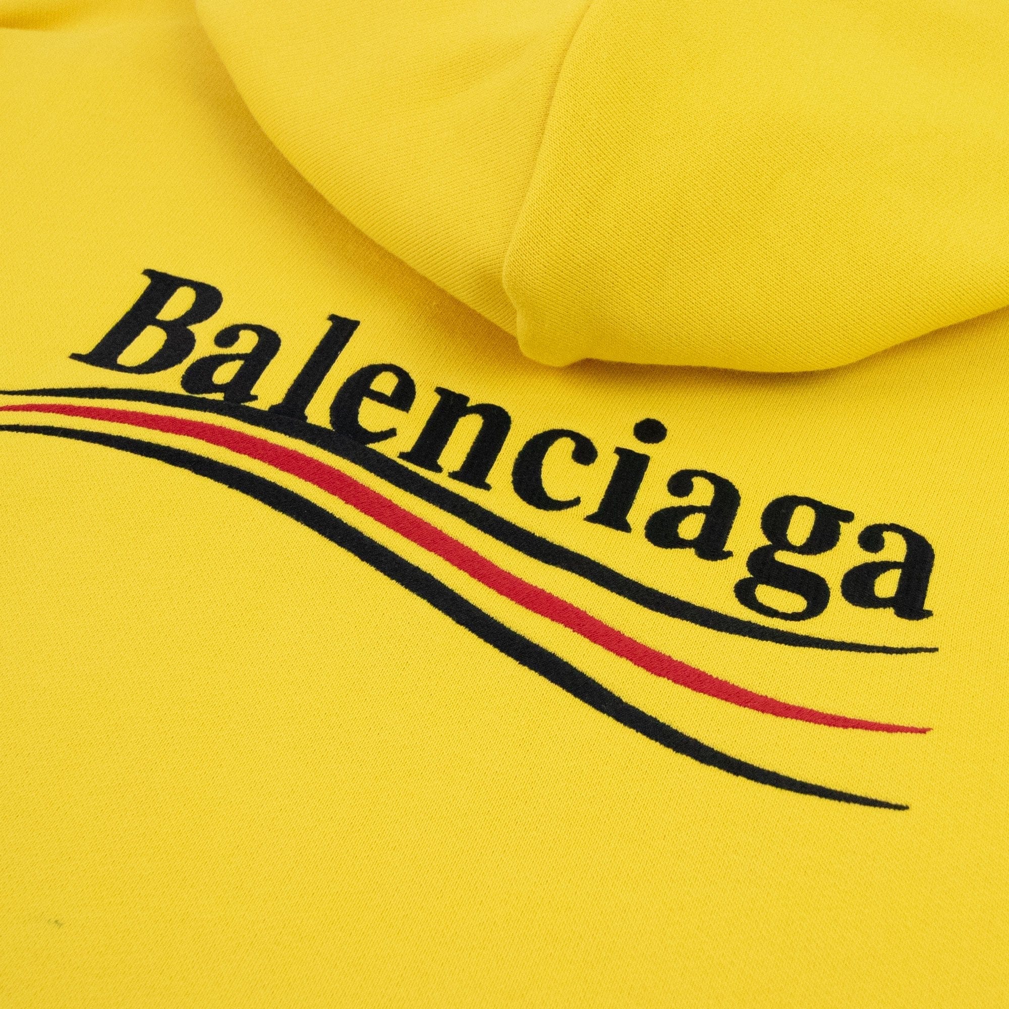 Balenciaga Political Campaign Embroidery Hoodie Yellow