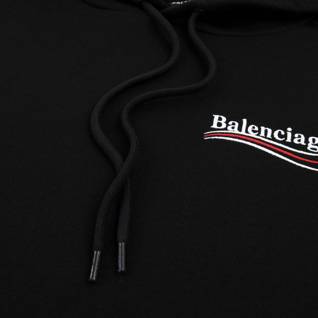 Balenciaga Political Campaign Embroidery Hoodie Black