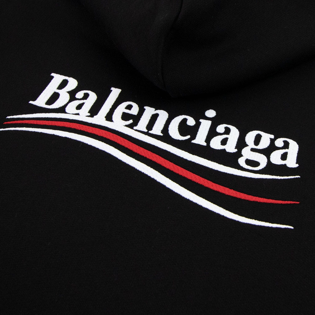 Balenciaga Political Campaign Embroidery Hoodie Black