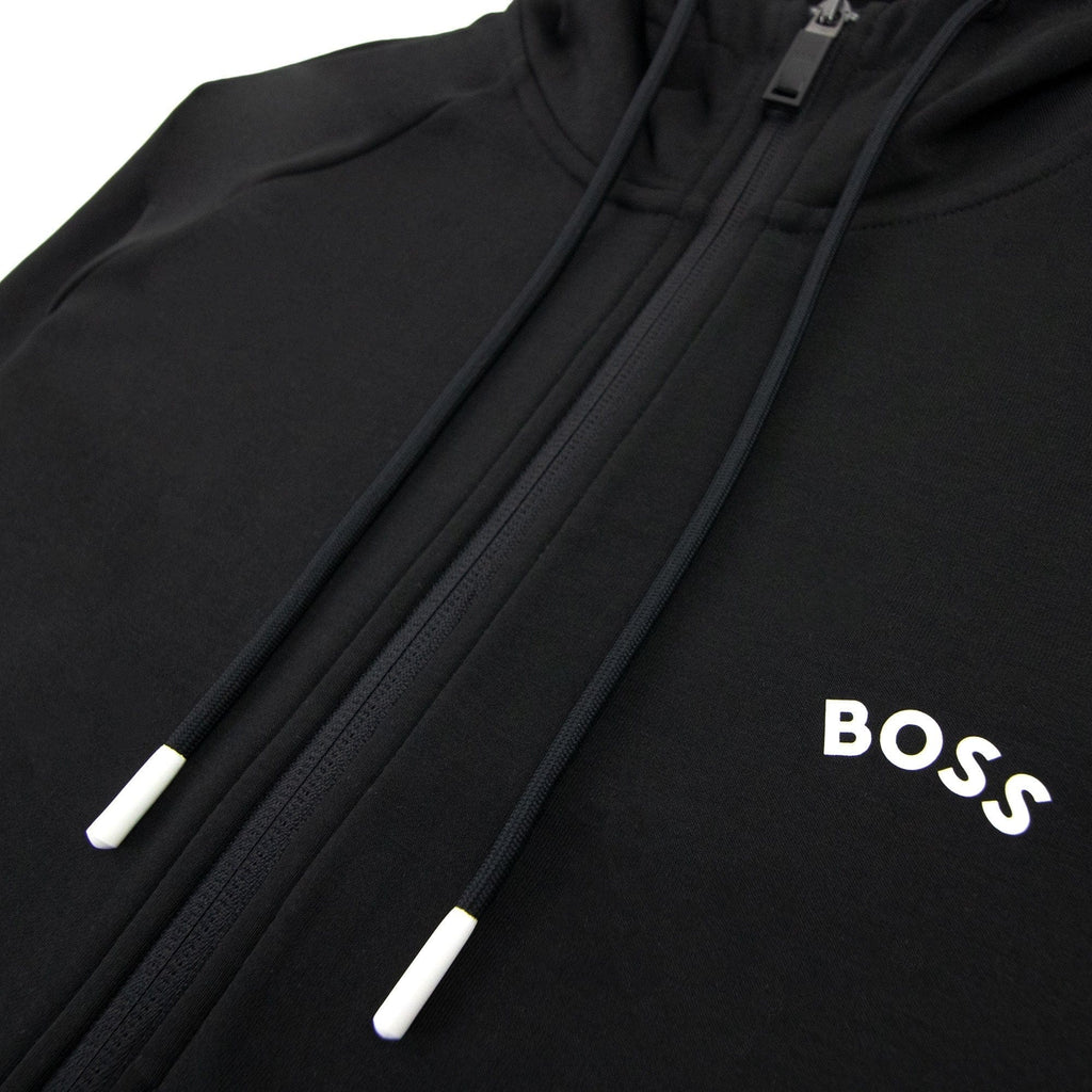 Hugo Boss Saggy 2 Curved Logo Hoody Black