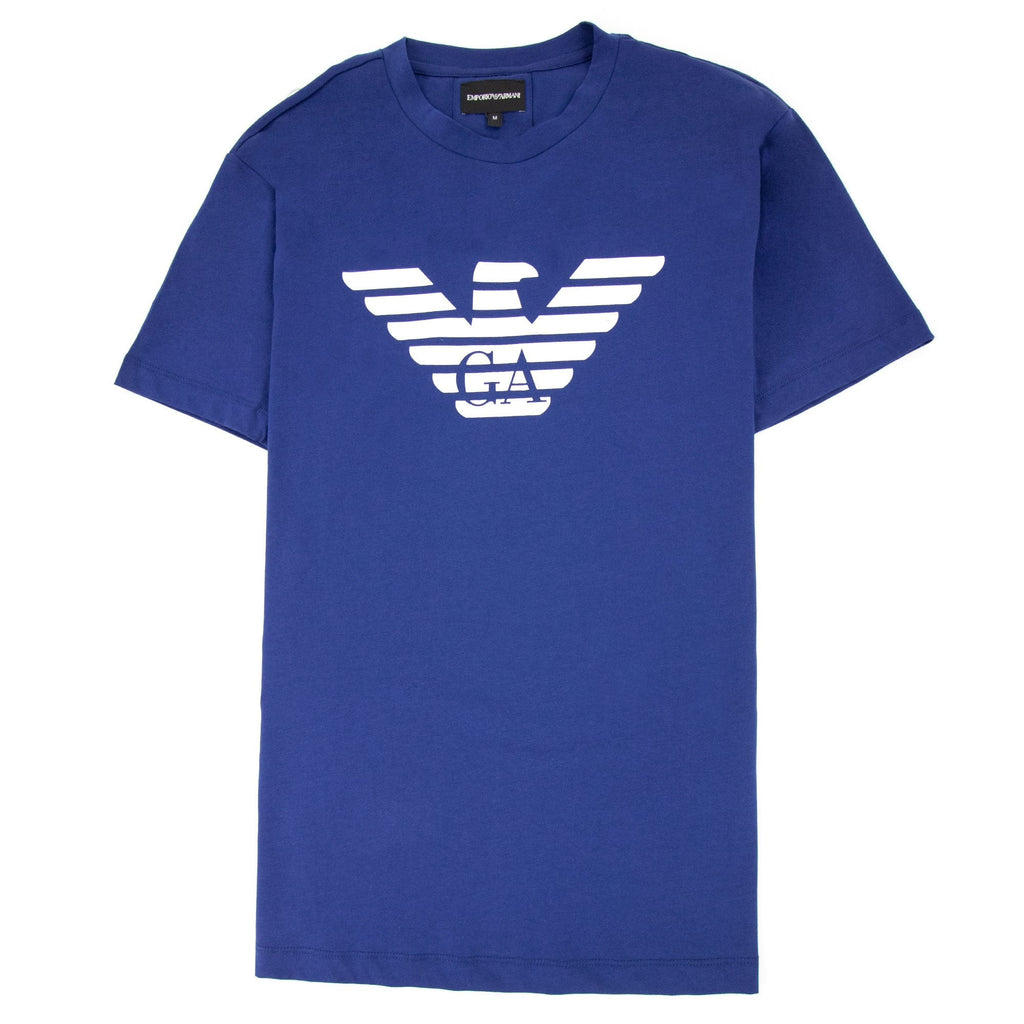 Emporio Armani Pima-jersey T-shirt With Logo Elec Blue