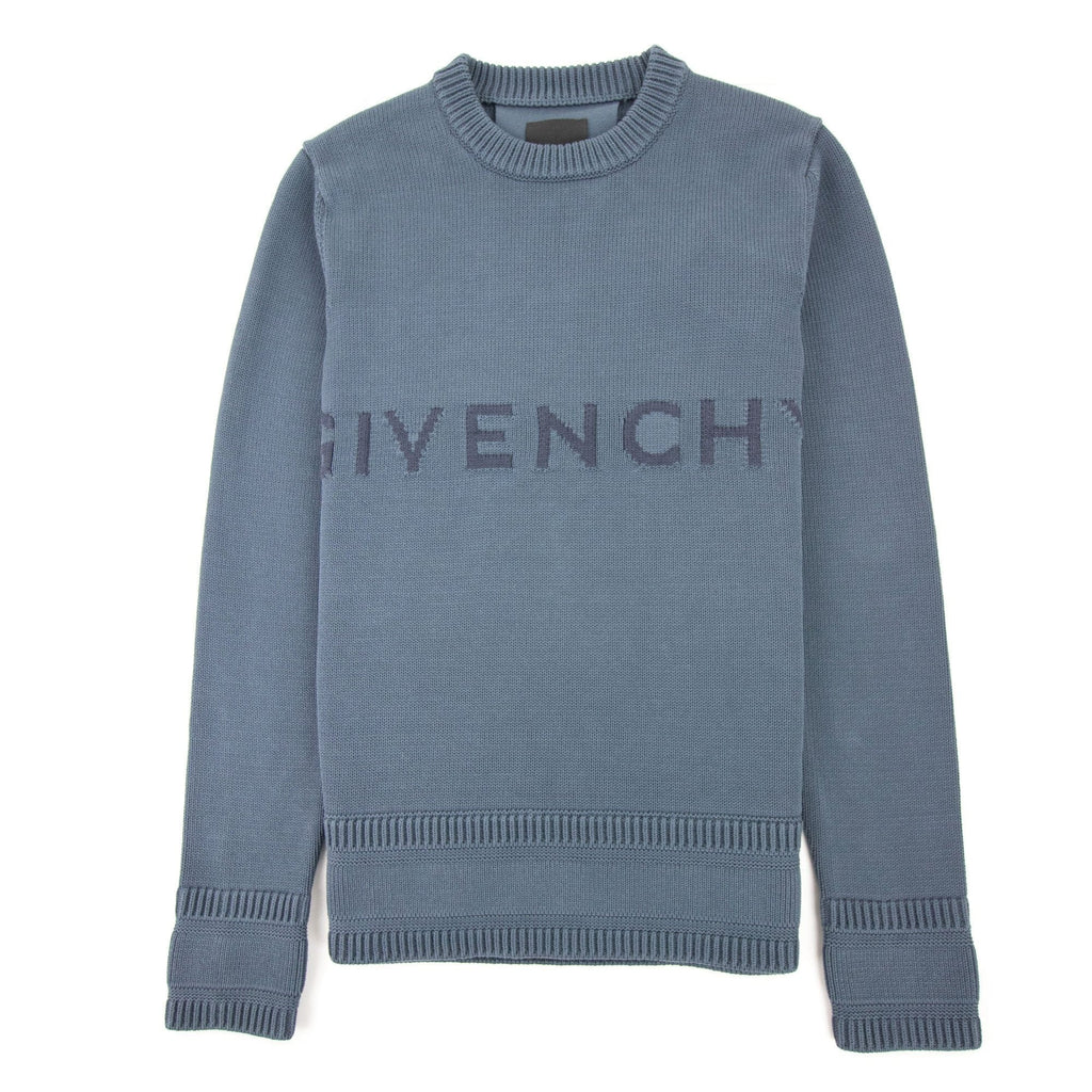 Givenchy 4g Cotton Knit Sweater Blue 464
