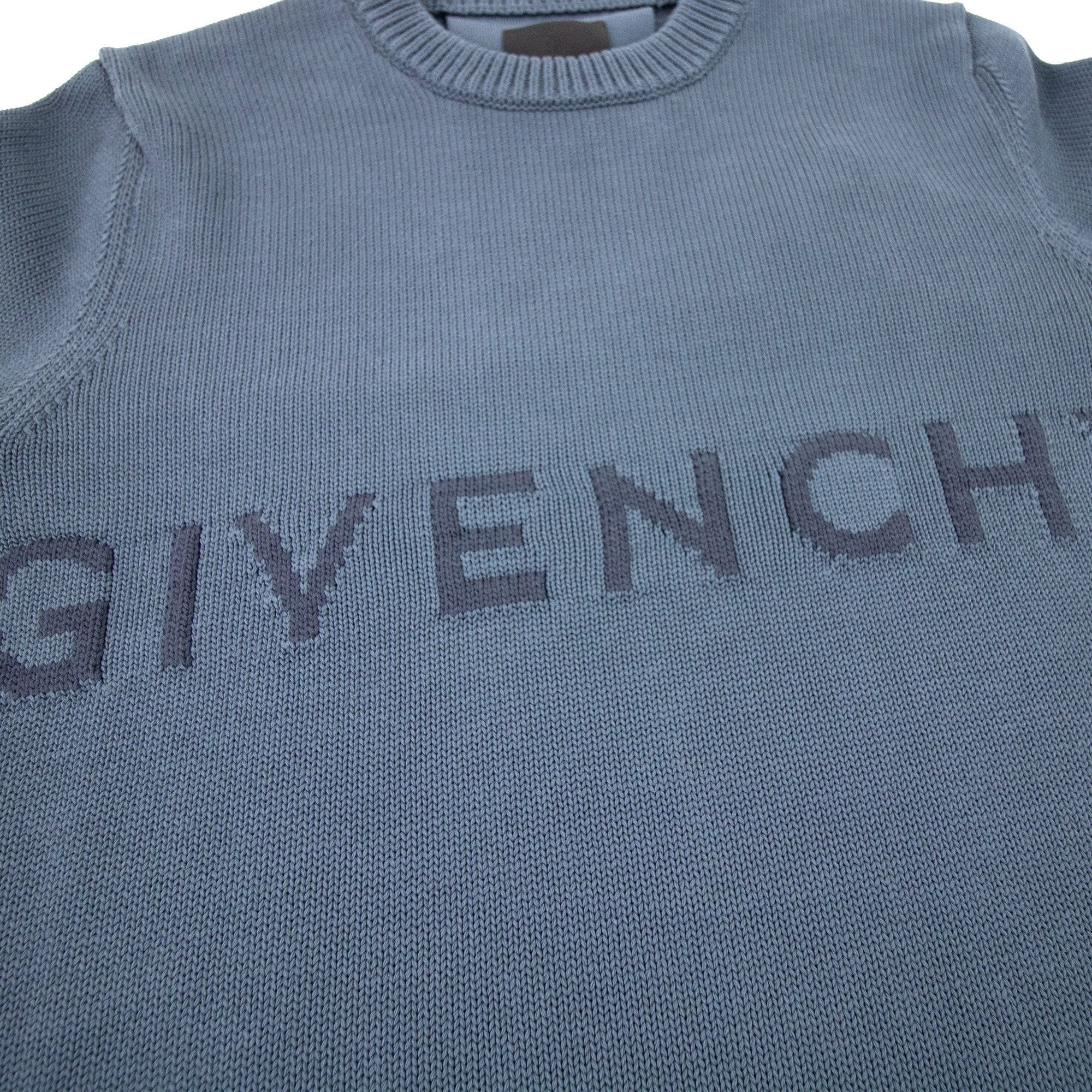 Givenchy 4g Cotton Knit Sweater Blue 464