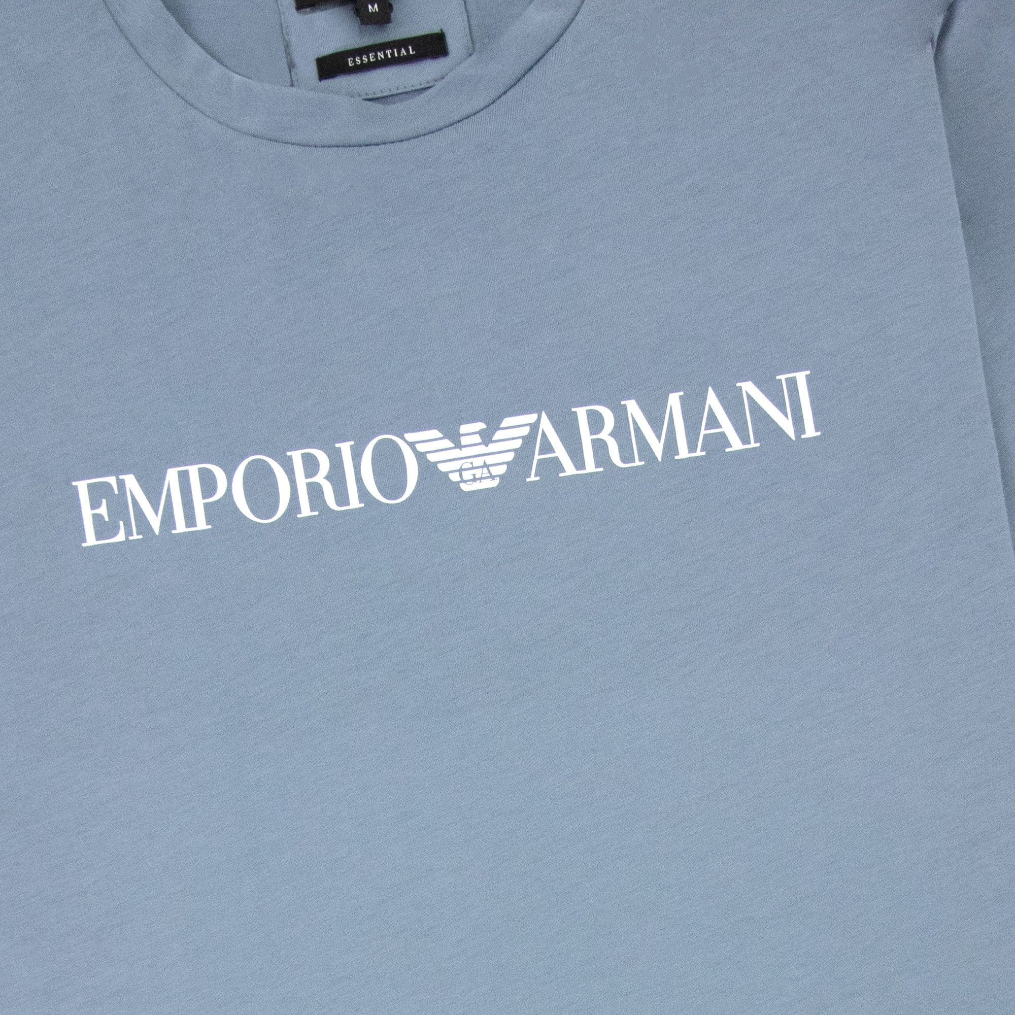 Emporio Armani Pima-jersey T-shirt With Logo Petrol Blue