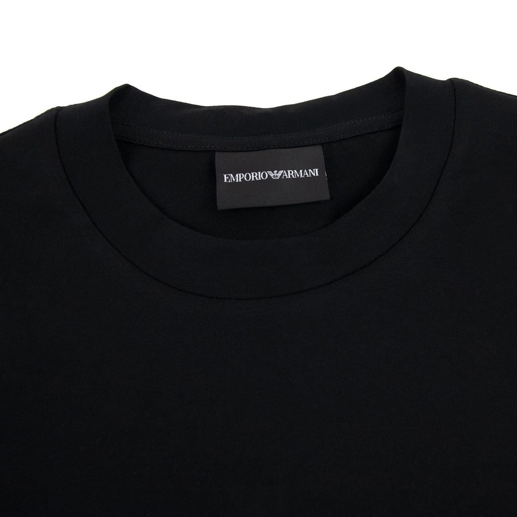 Emporio Armani Jersey T-shirt With Sketch Embroidery And Logo Black