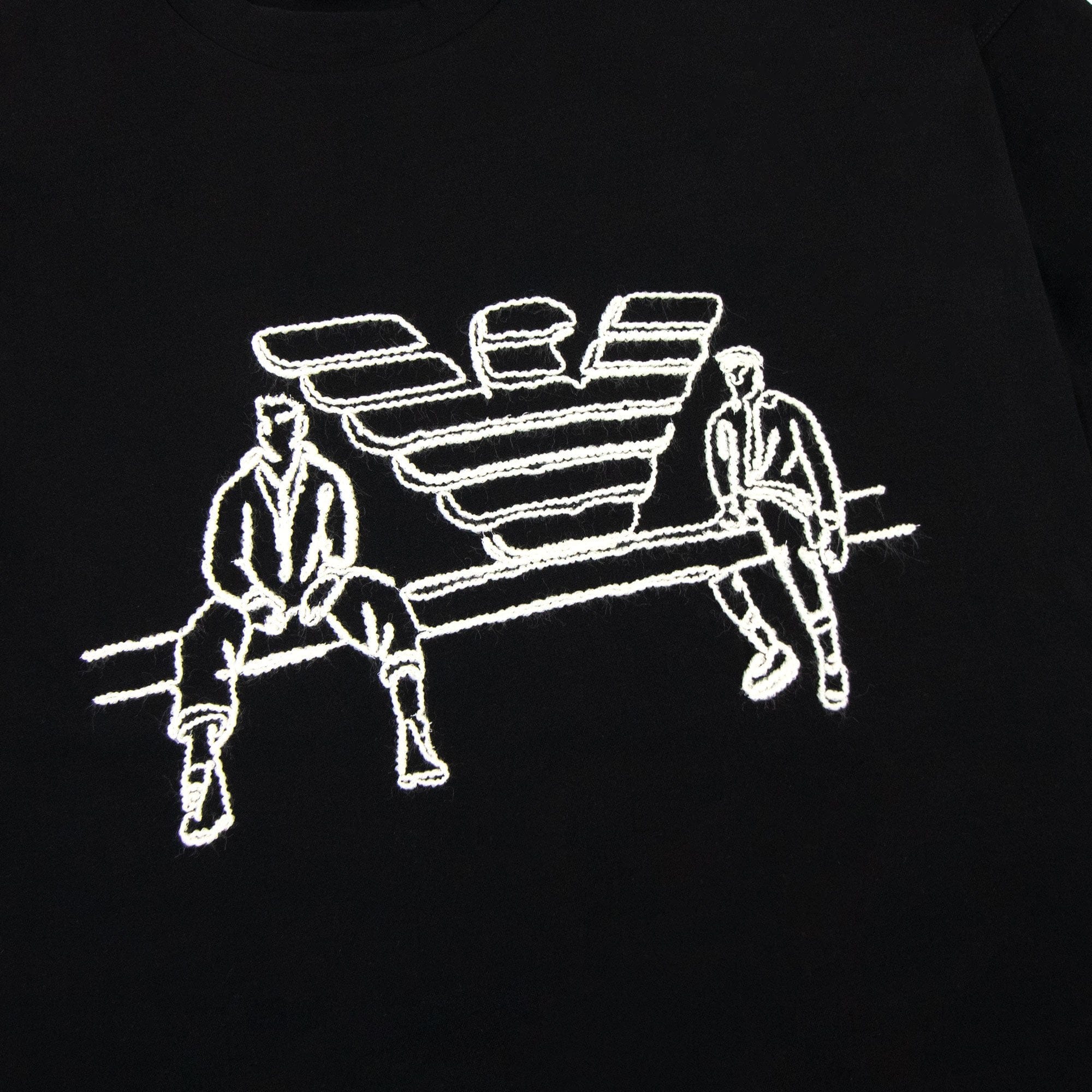 Emporio Armani Jersey T-shirt With Sketch Embroidery And Logo Black