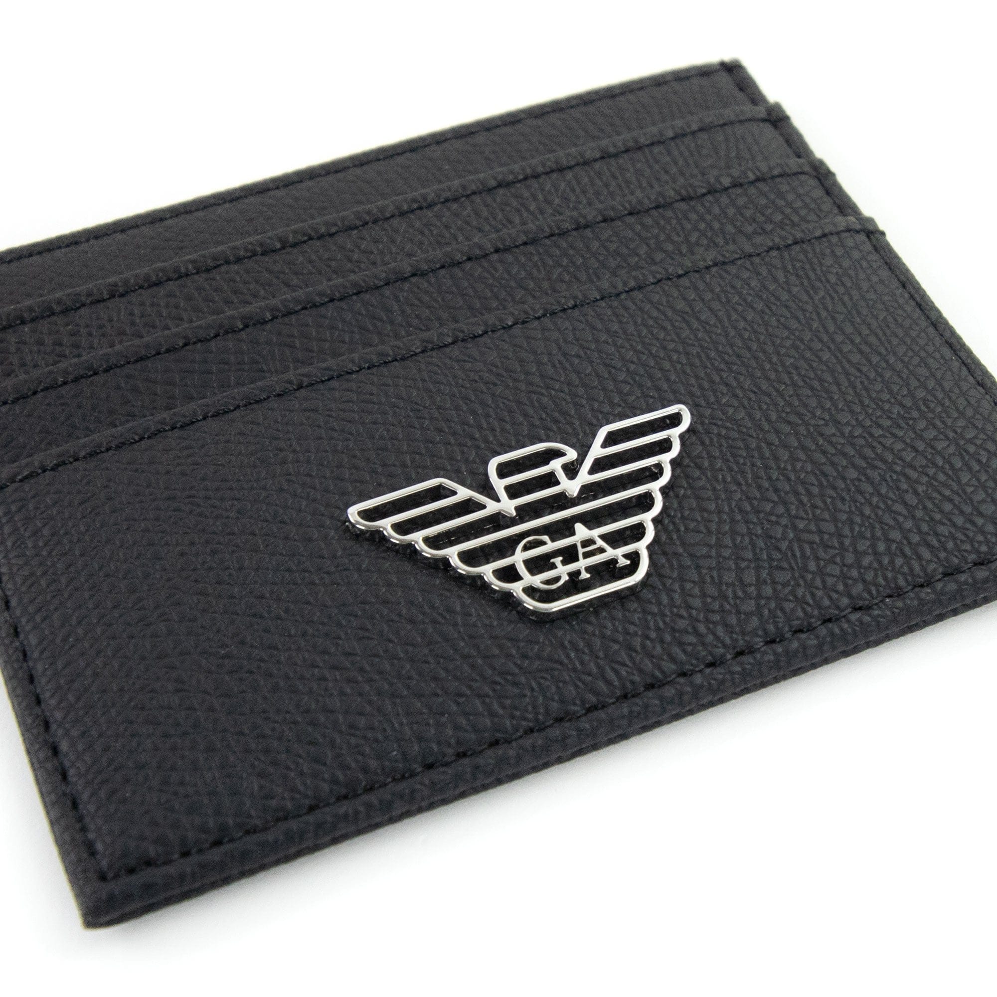 Emporio Armani Card Holder With Eagle Plaque Black